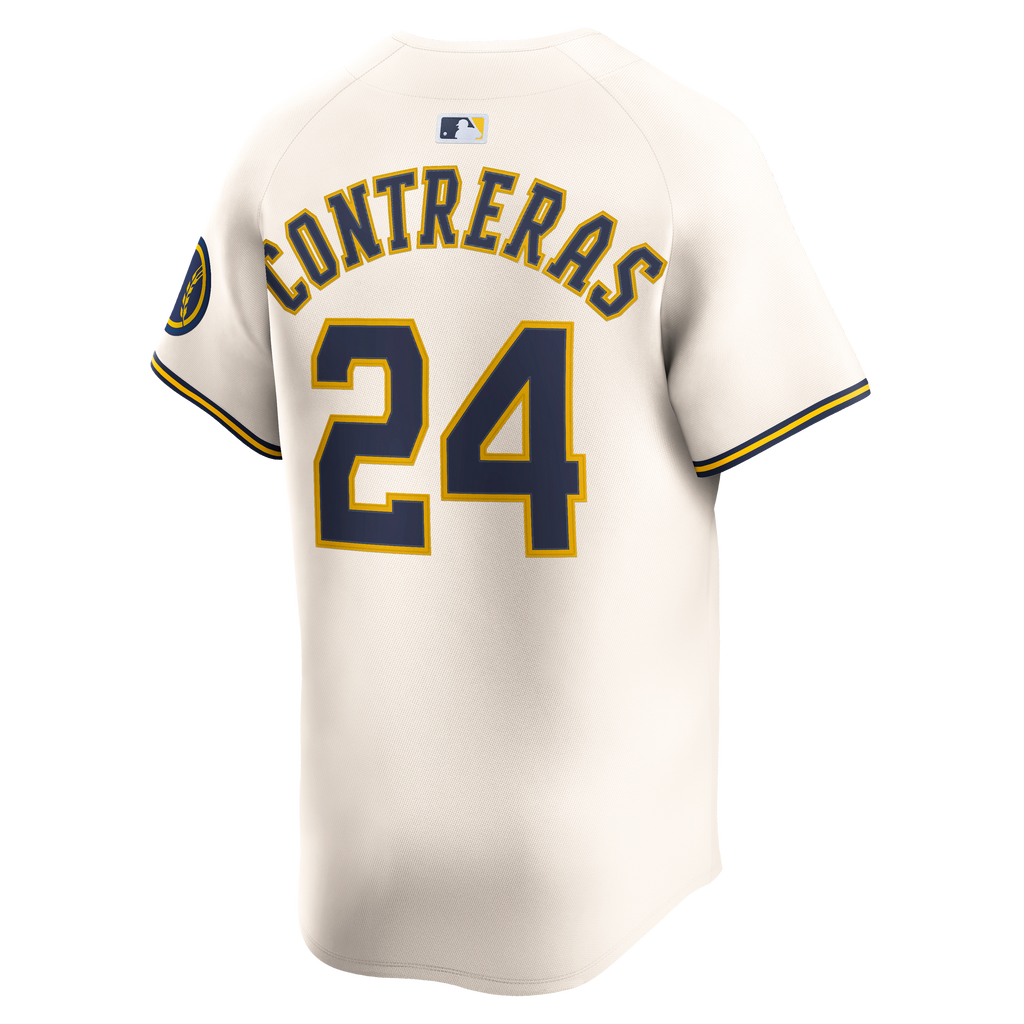 Men's Milwaukee Brewers William Contreras Nike Cream Home Limited Player Jersey - 8