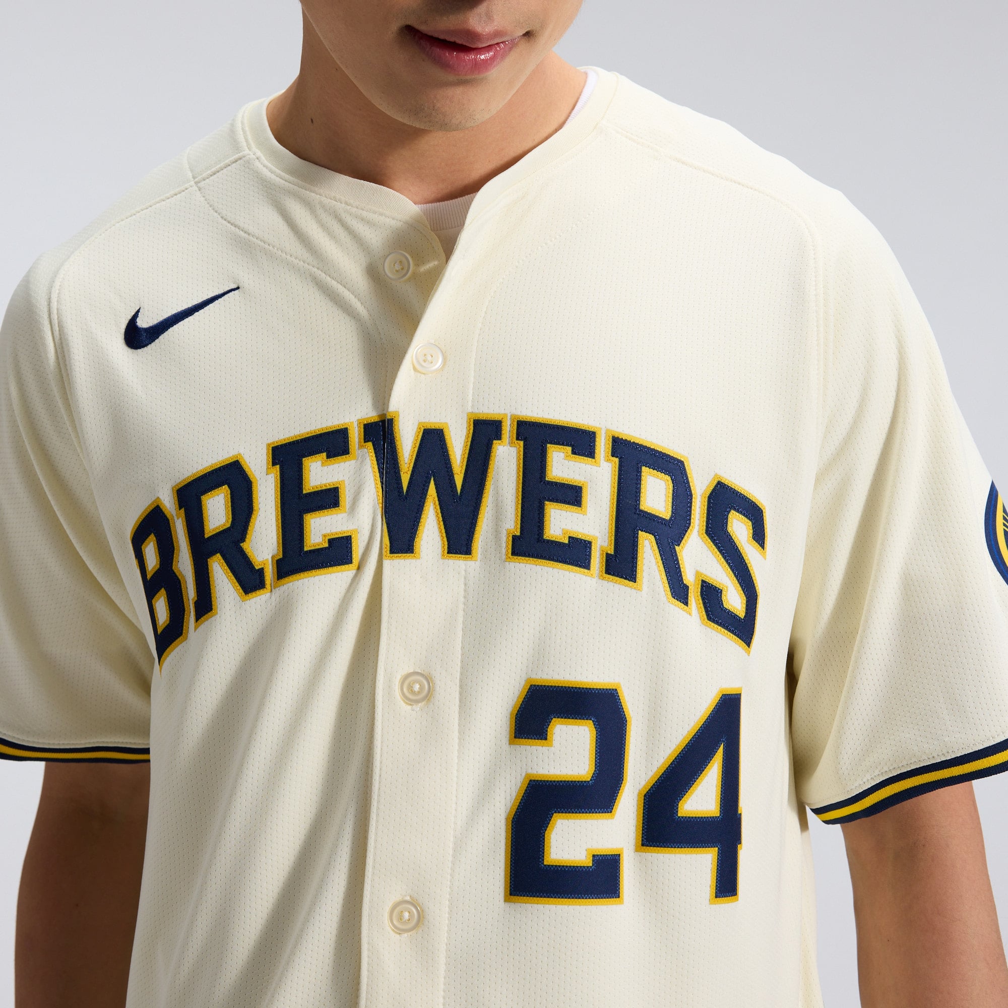 Men's Milwaukee Brewers William Contreras Nike Cream Home Limited Player Jersey - 10