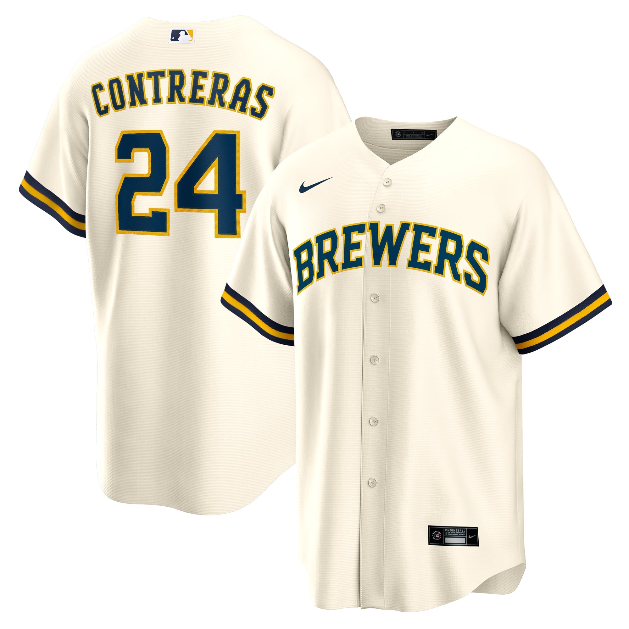 Men's Milwaukee Brewers William Contreras Nike Cream Home Replica Jersey