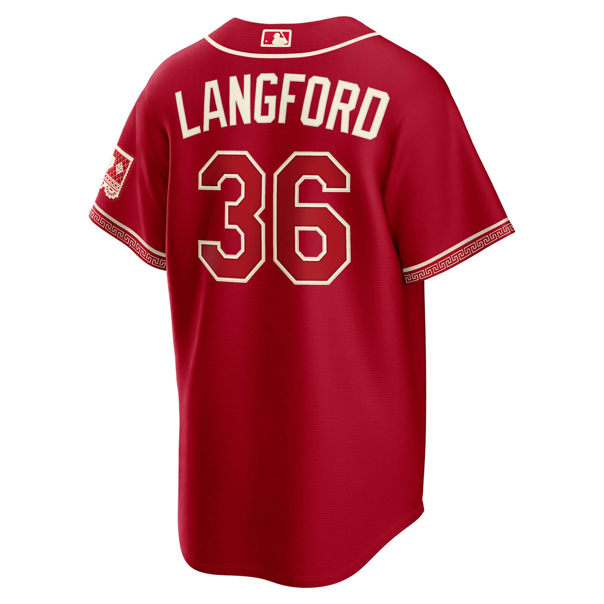 Men's Texas Rangers Wyatt Langford Nike Red 2026 City Connect Stadium Jersey - 4