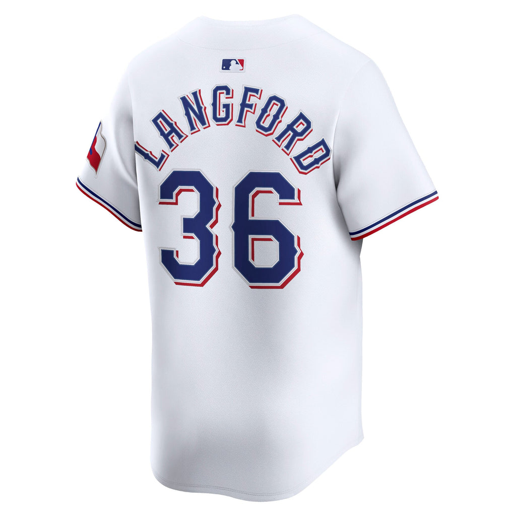 Men's Texas Rangers Wyatt Langford Nike White Home Limited Player Jersey - 4