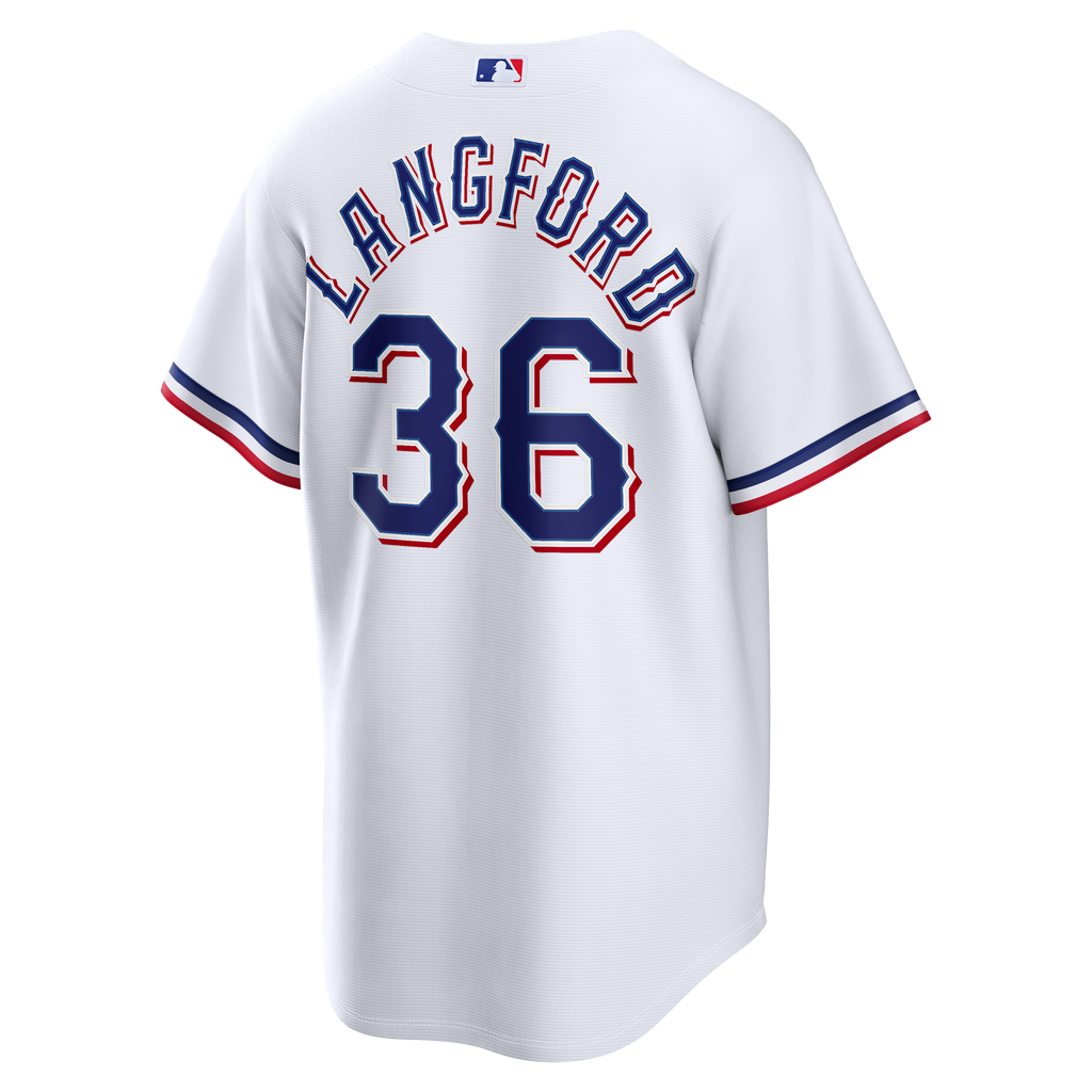 Men's Texas Rangers Wyatt Langford Nike White Home Replica Jersey - 4