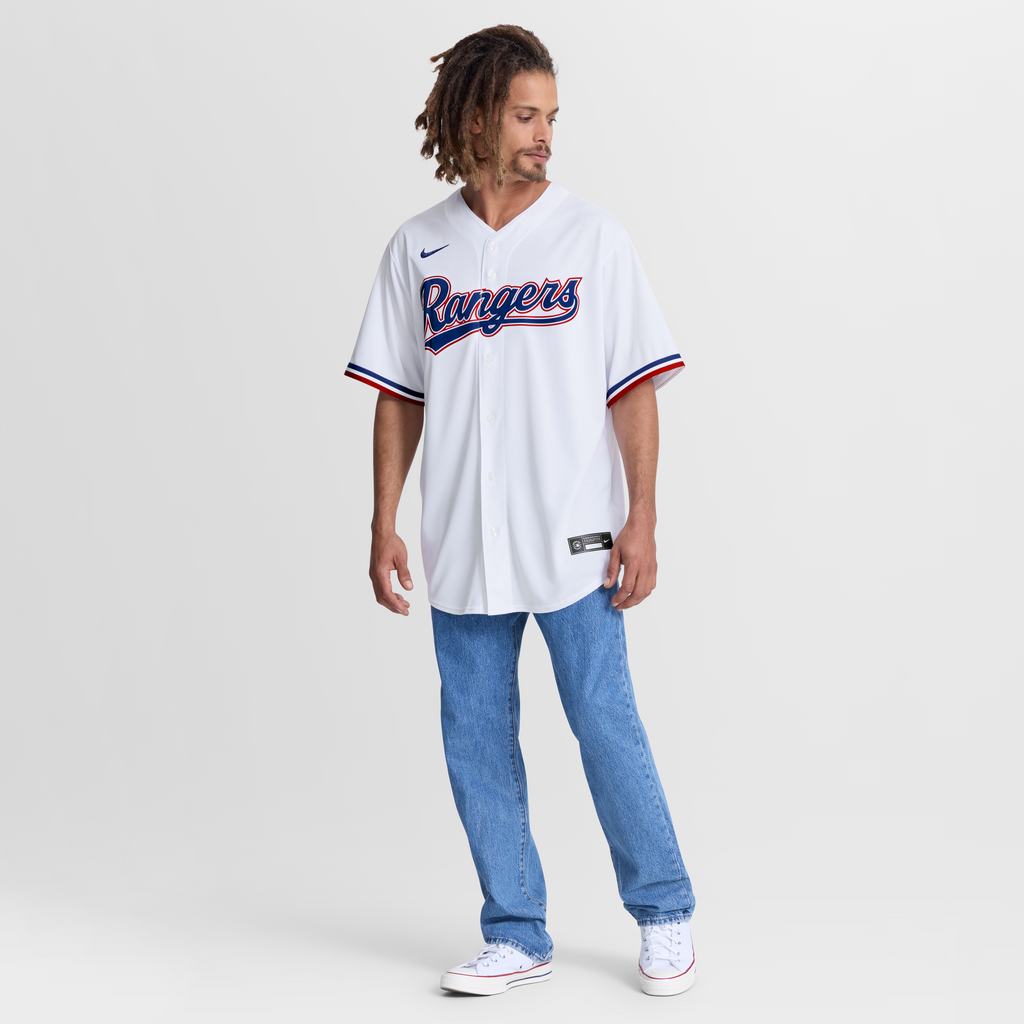 Men's Texas Rangers Wyatt Langford Nike White Home Replica Jersey - 5