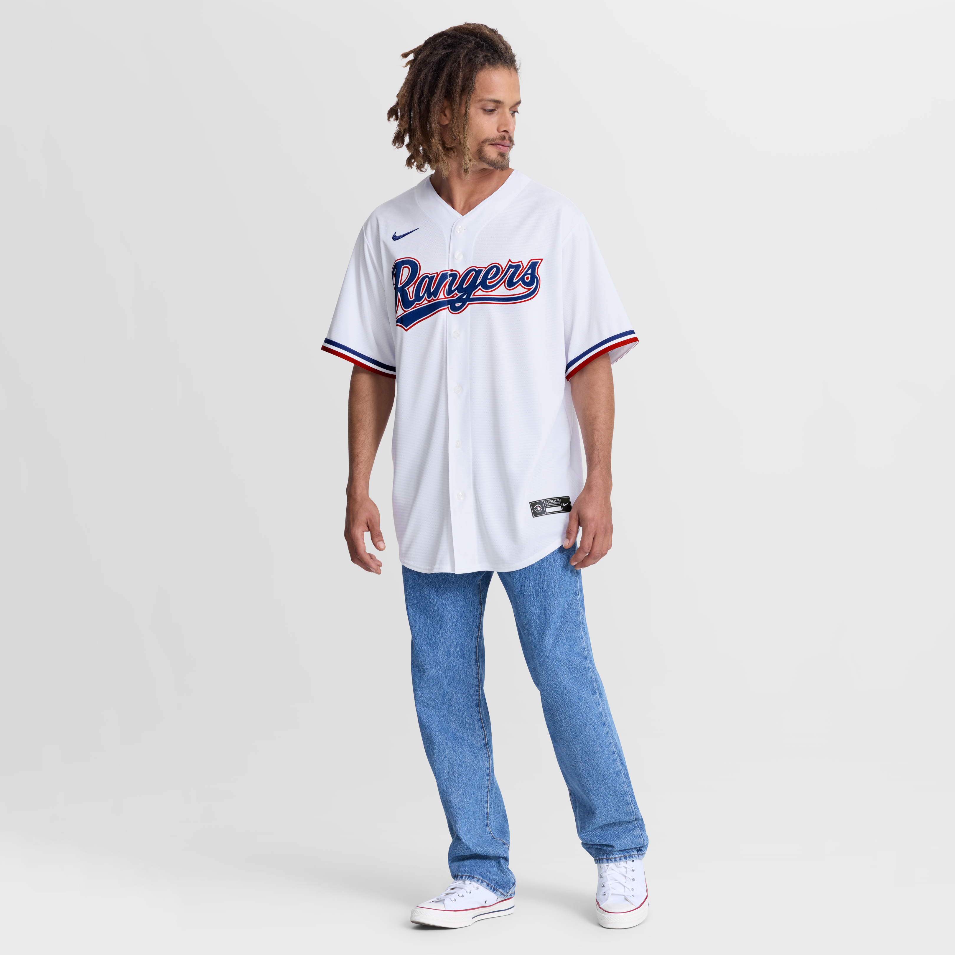 Men's Texas Rangers Wyatt Langford Nike White Home Replica Jersey - 5
