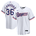 Men's Texas Rangers Wyatt Langford Nike White Home Replica Jersey