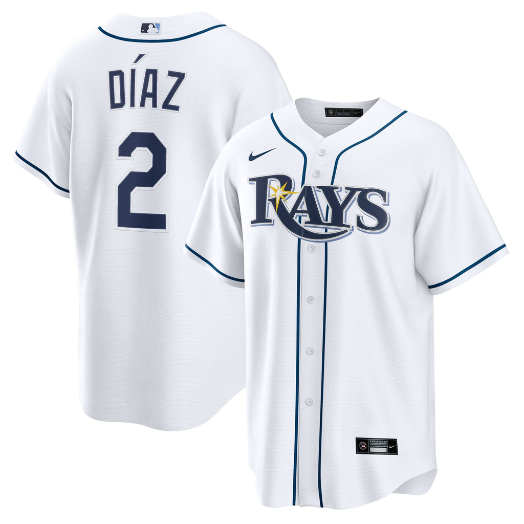 Men's Tampa Bay Rays Yandy Díaz Nike White Home Replica Jersey - 2