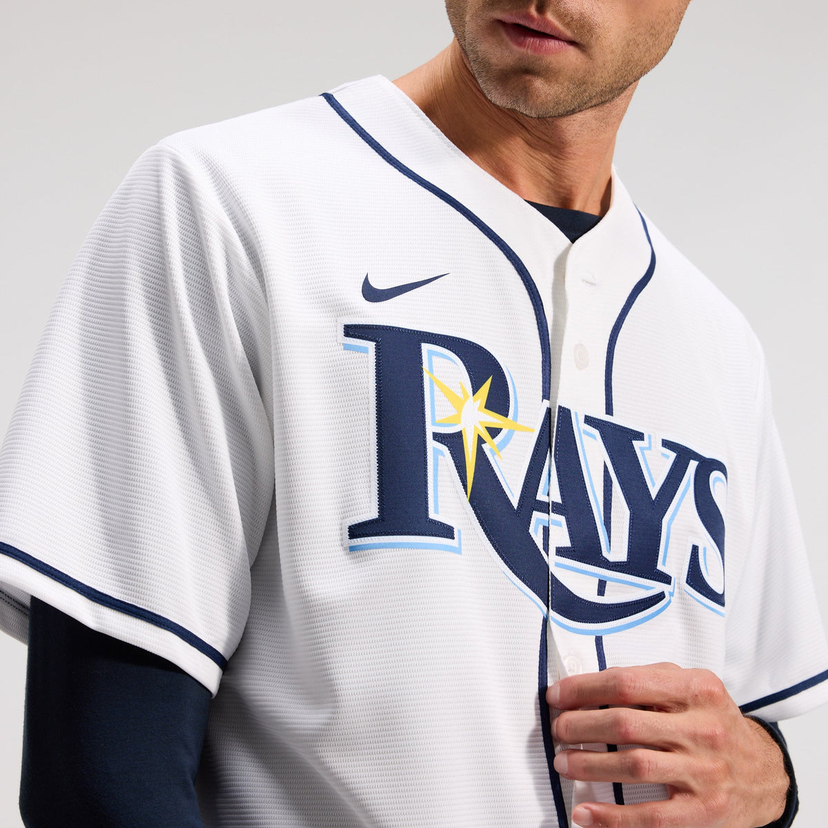 Men's Tampa Bay Rays Yandy Díaz Nike White Home Replica Jersey - 10