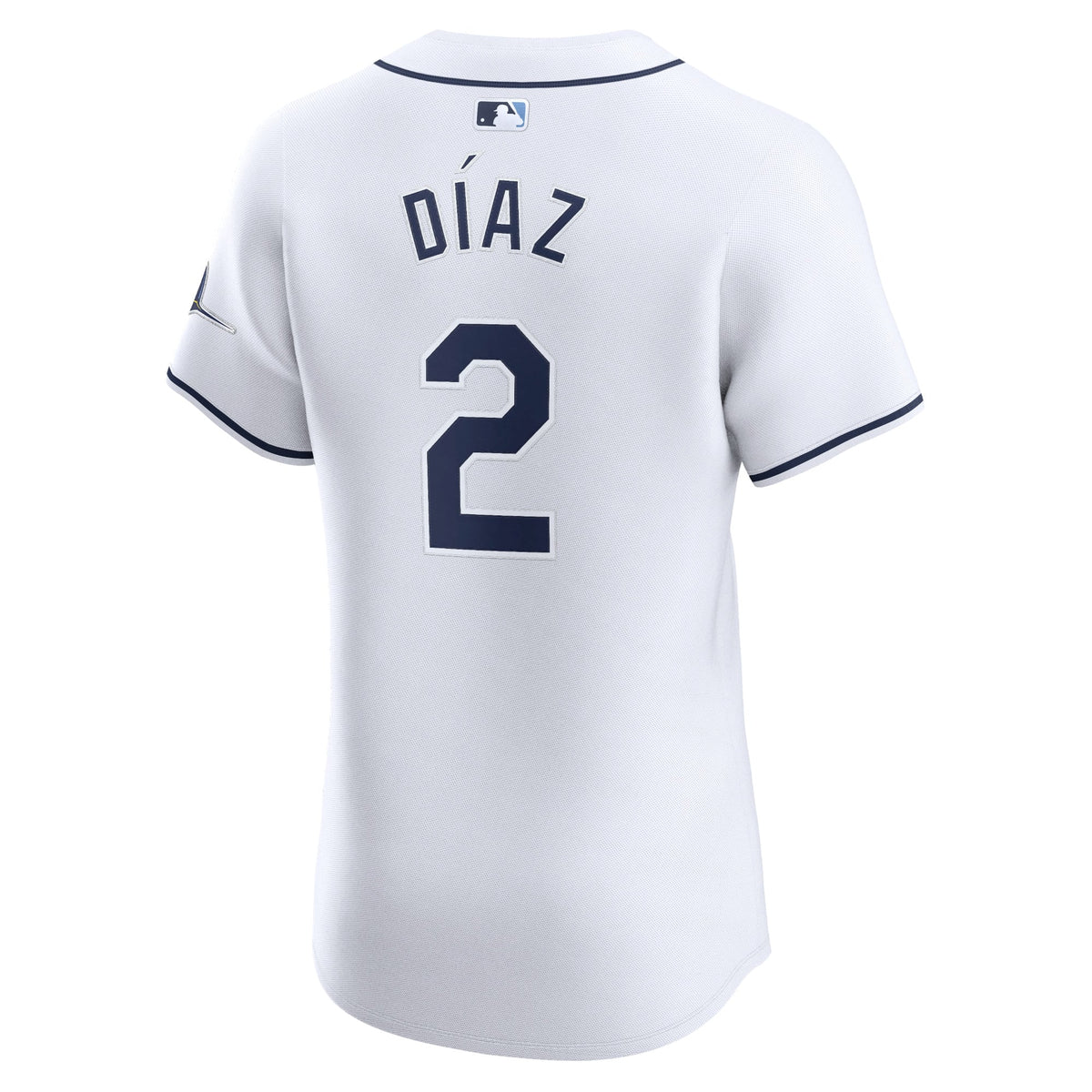 Men's Tampa Bay Rays Yandy Diaz Nike White Home Elite Player Jersey - 4