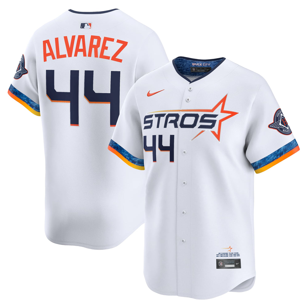 Men's Houston Astros Yordan Alvarez Nike White 2025 City Connect Limited Player Jersey - 2