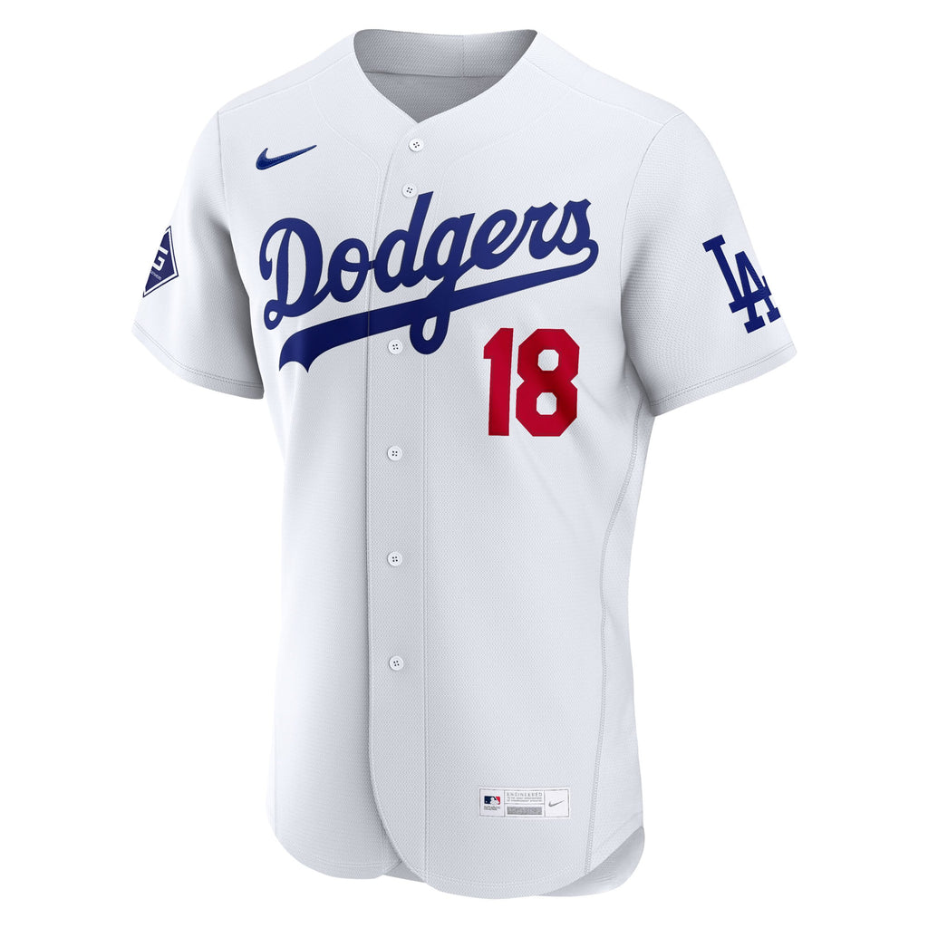 Men's Los Angeles Dodgers Yoshinobu Yamamoto Nike White Home Authentic Sponsor Patch Jersey - 3