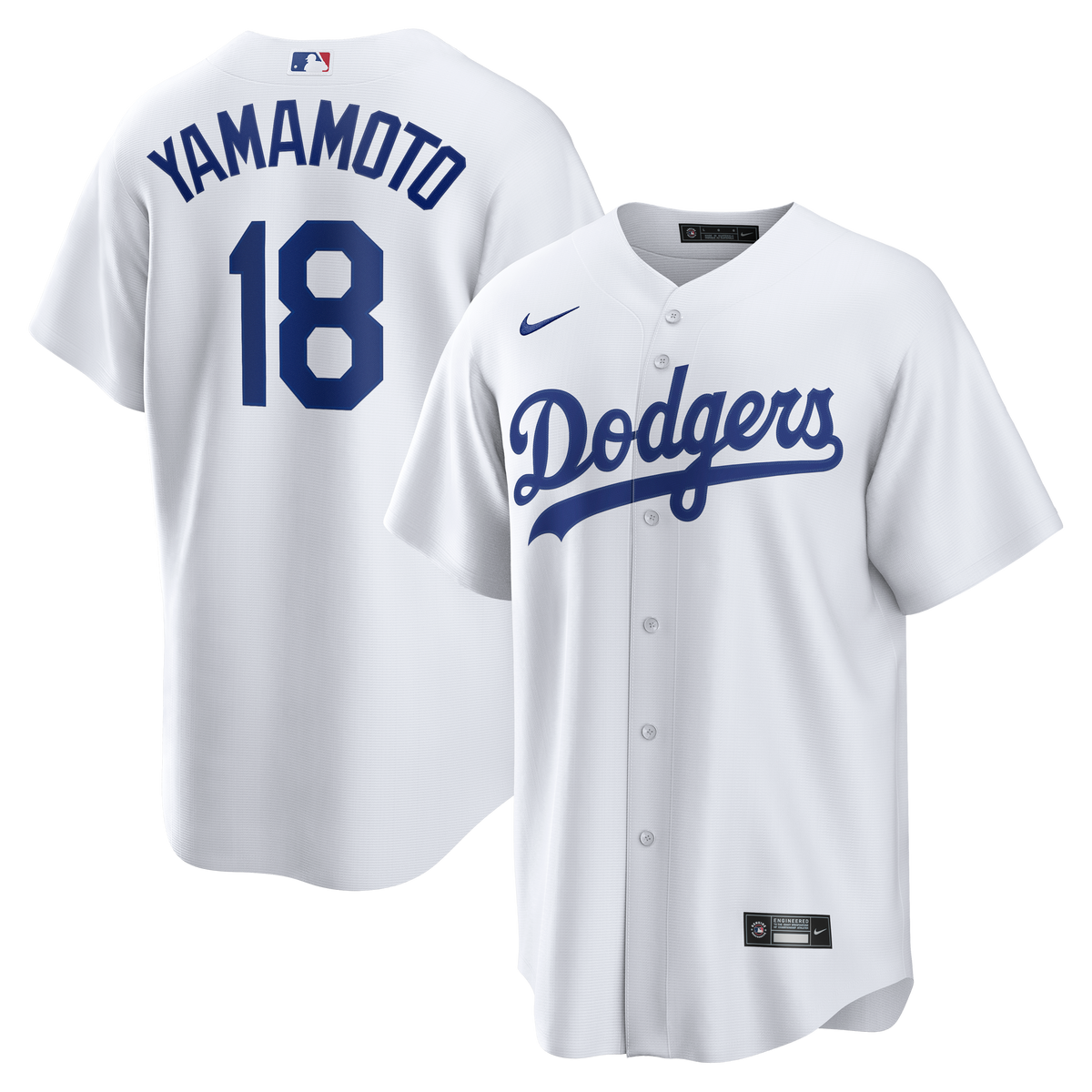 Men's Los Angeles Dodgers Yoshinobu Yamamoto Nike White Home Replica Jersey - 2