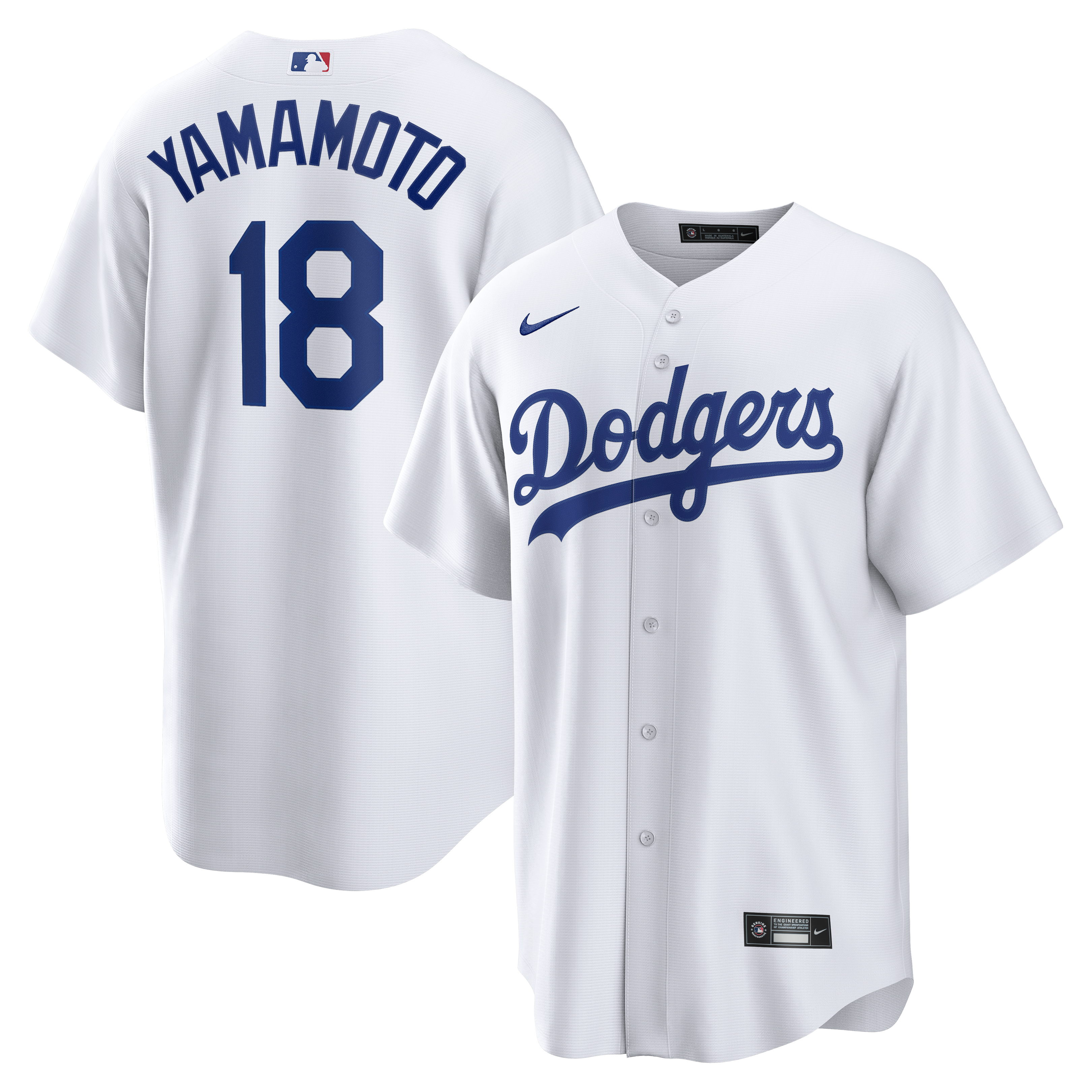 Men's Los Angeles Dodgers Yoshinobu Yamamoto Nike White Home Replica Jersey