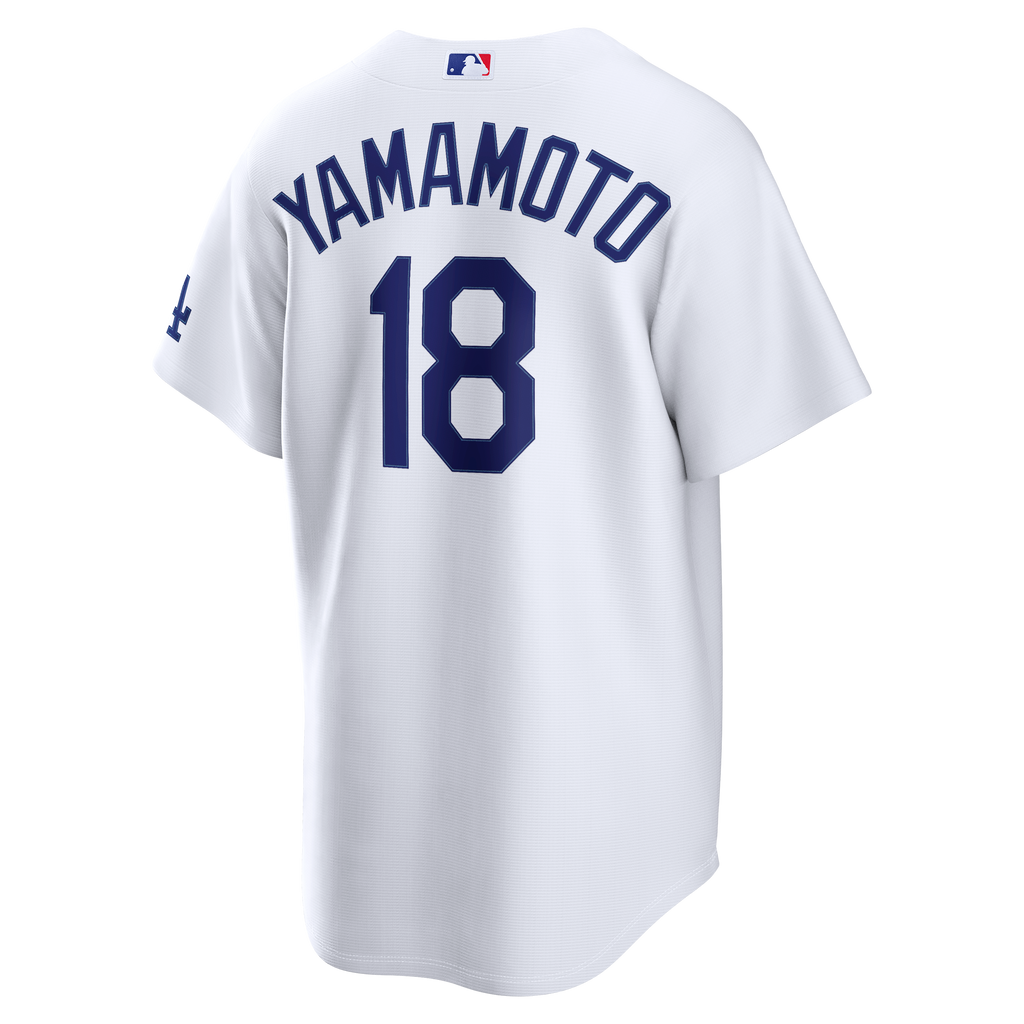 Men's Los Angeles Dodgers Yoshinobu Yamamoto Nike White Home Stadium Jersey - 4