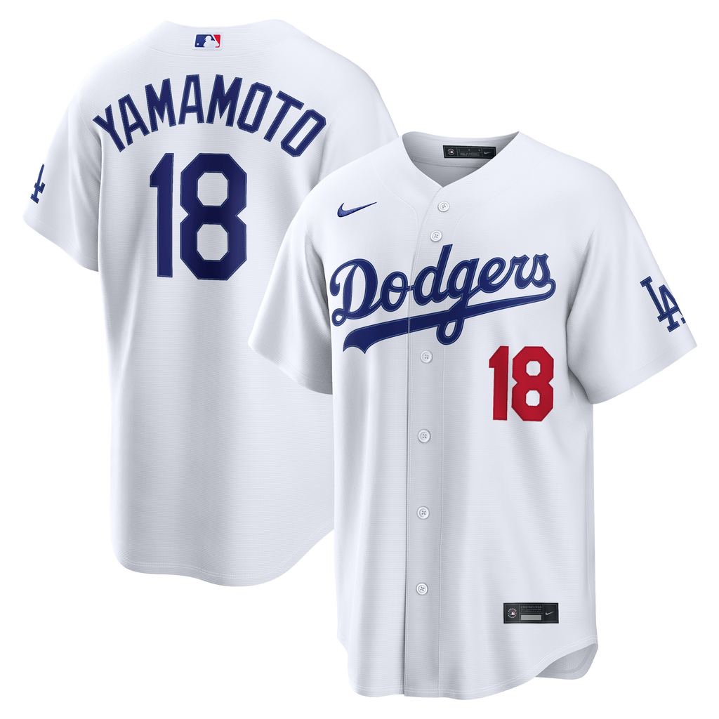 Men's Los Angeles Dodgers Yoshinobu Yamamoto Nike White Home Stadium Jersey