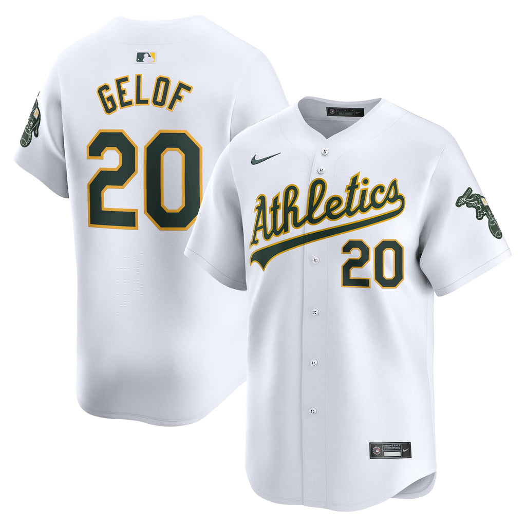 Men's Athletics Zack Gelof Nike White Home Limited Player Jersey - 2