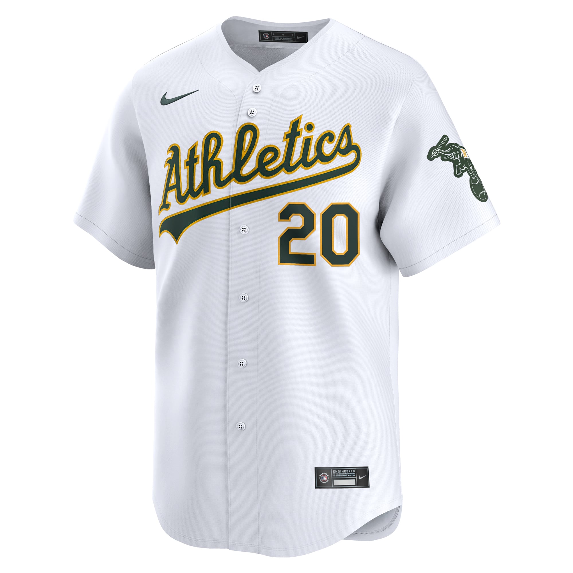 Men's Athletics Zack Gelof Nike White Home Limited Player Jersey - 3