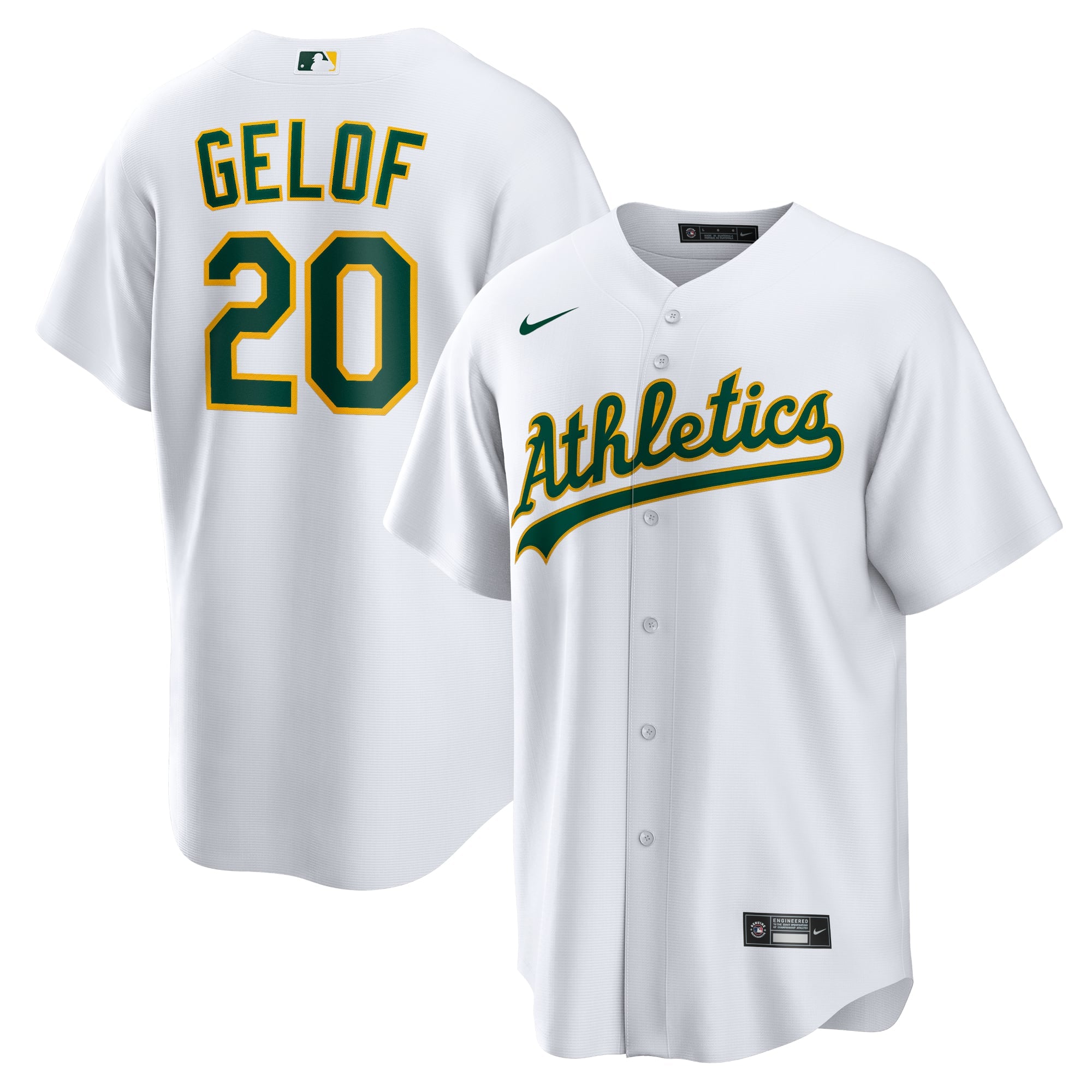 Men's Athletics Zack Gelof Nike White Home Replica Jersey - 2