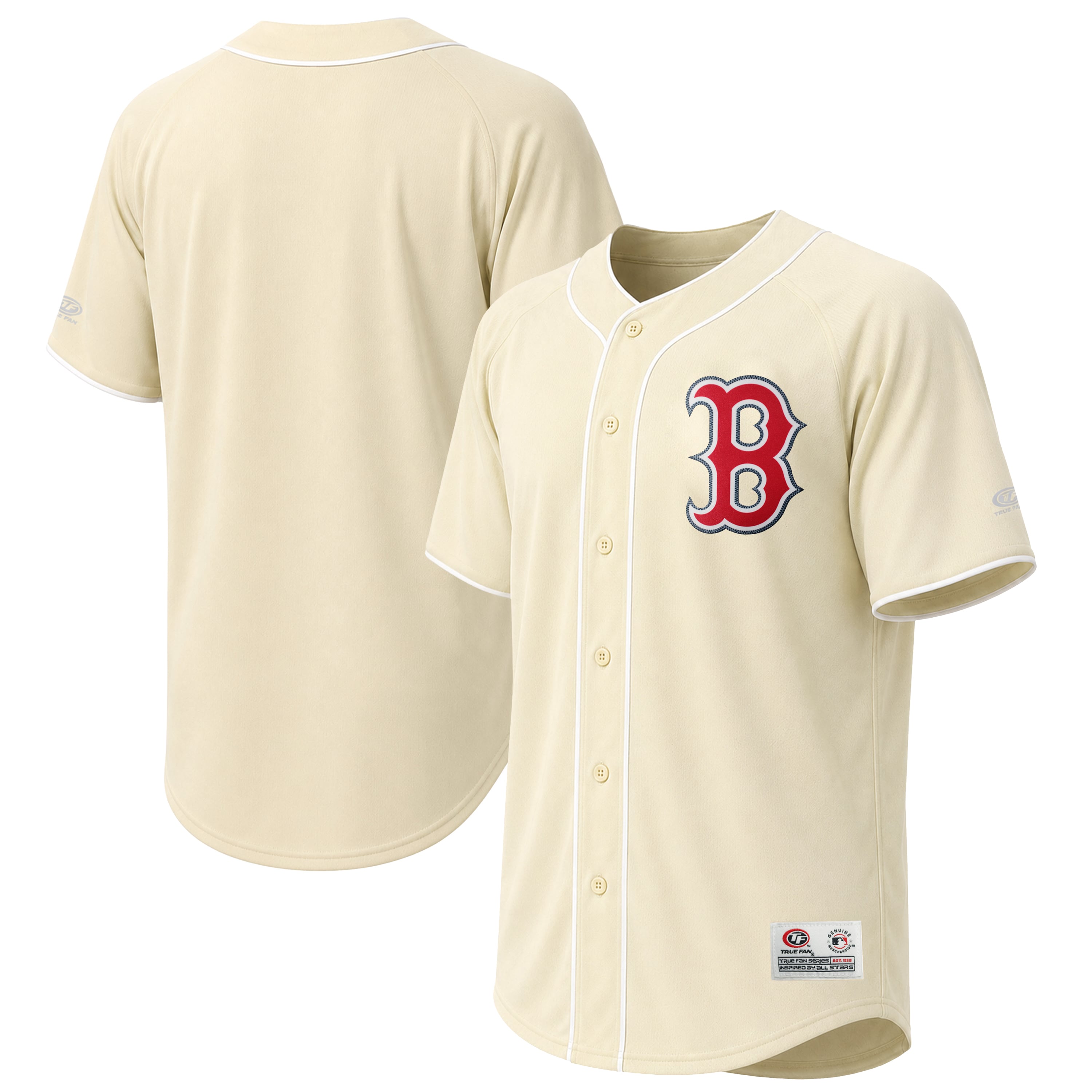 Men's Boston Red Sox Stitches Cream Fashion Jersey