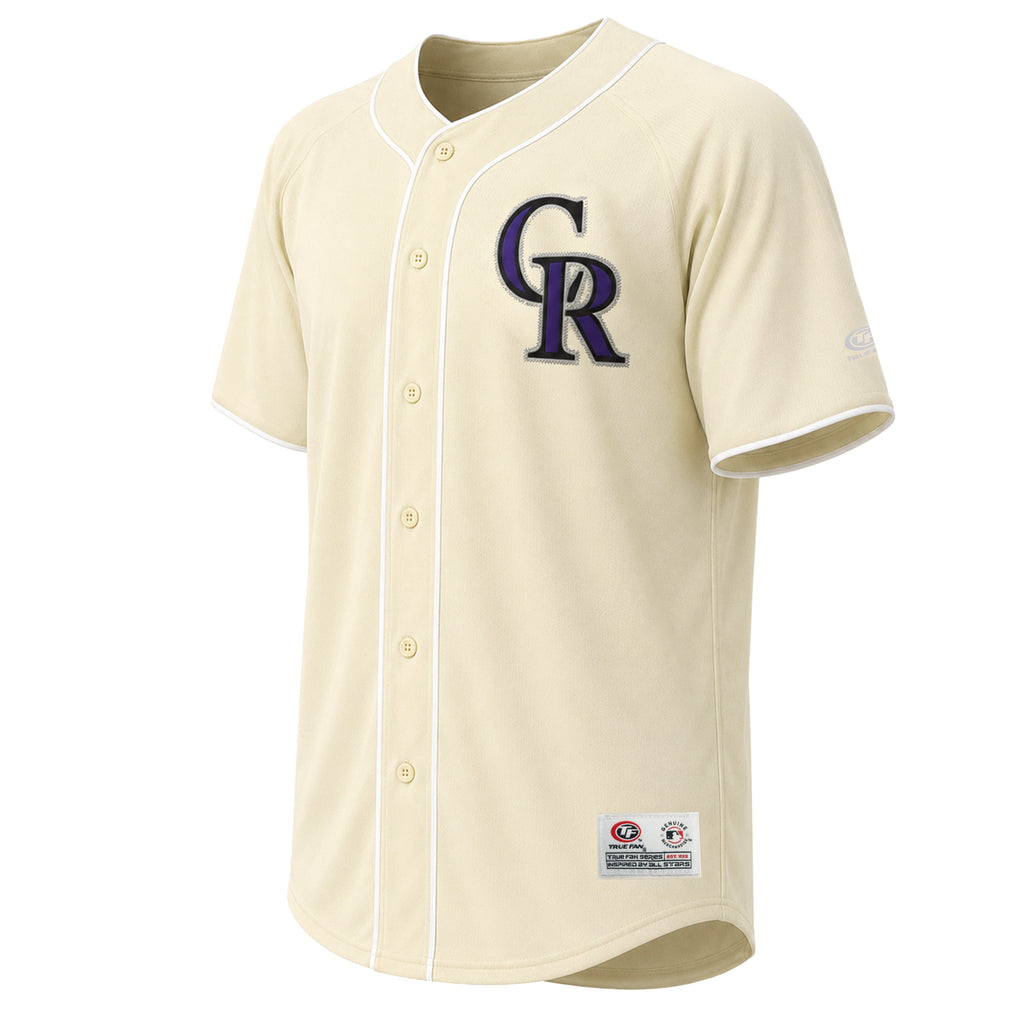 Men's Colorado Rockies Stitches Cream Fashion Jersey - 3