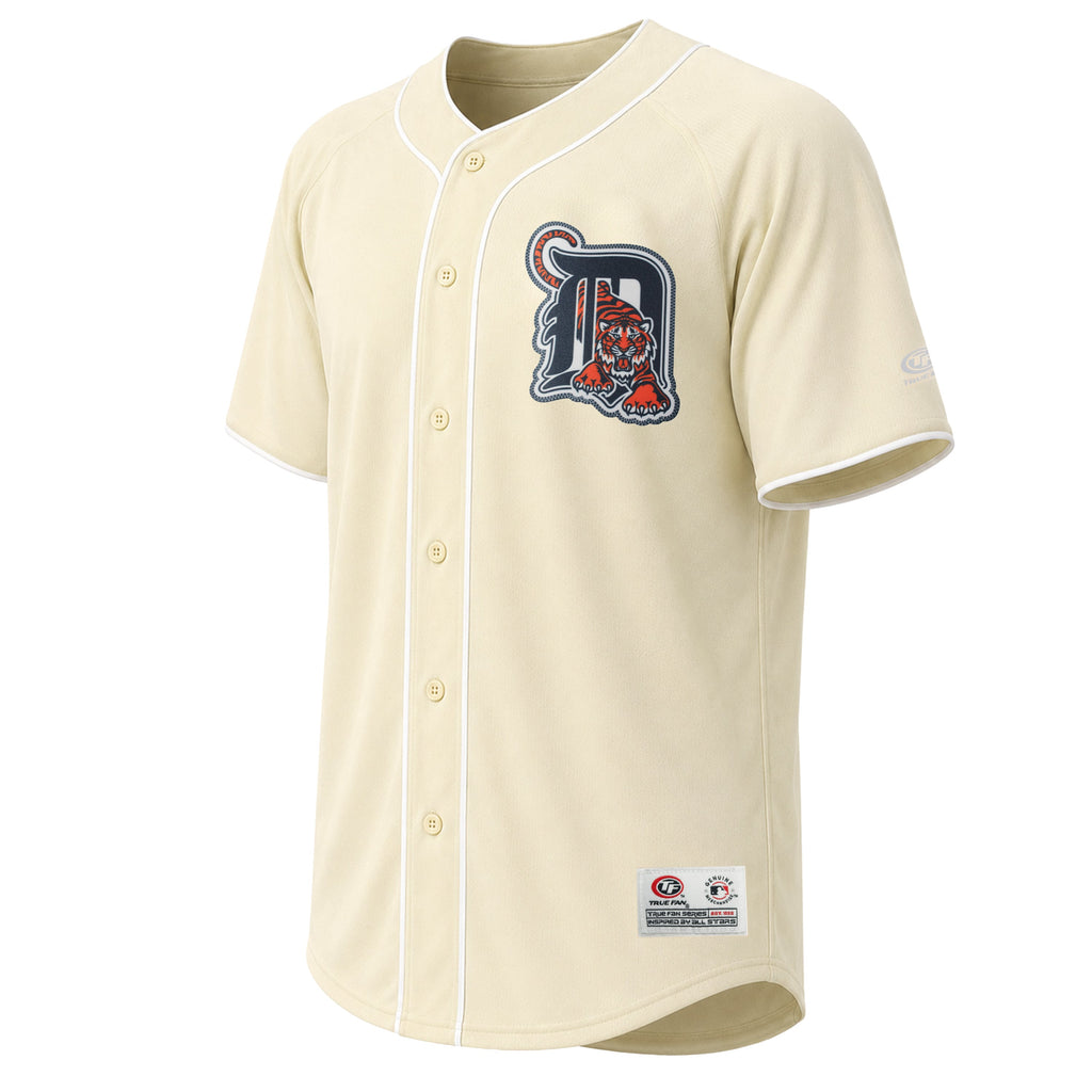 Men's Detroit Tigers Stitches Cream Fashion Jersey - 3
