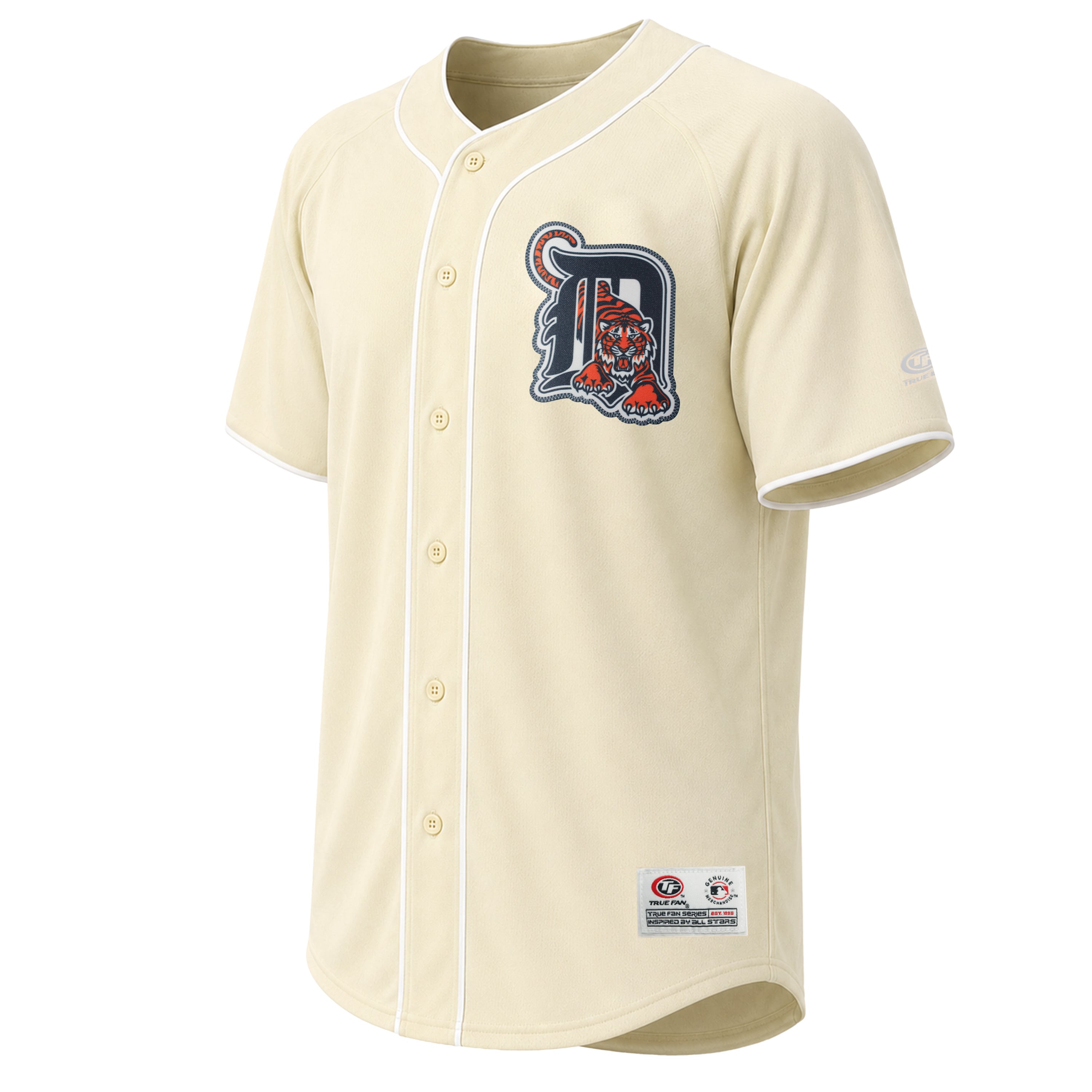 Men's Detroit Tigers Stitches Cream Fashion Jersey - 3