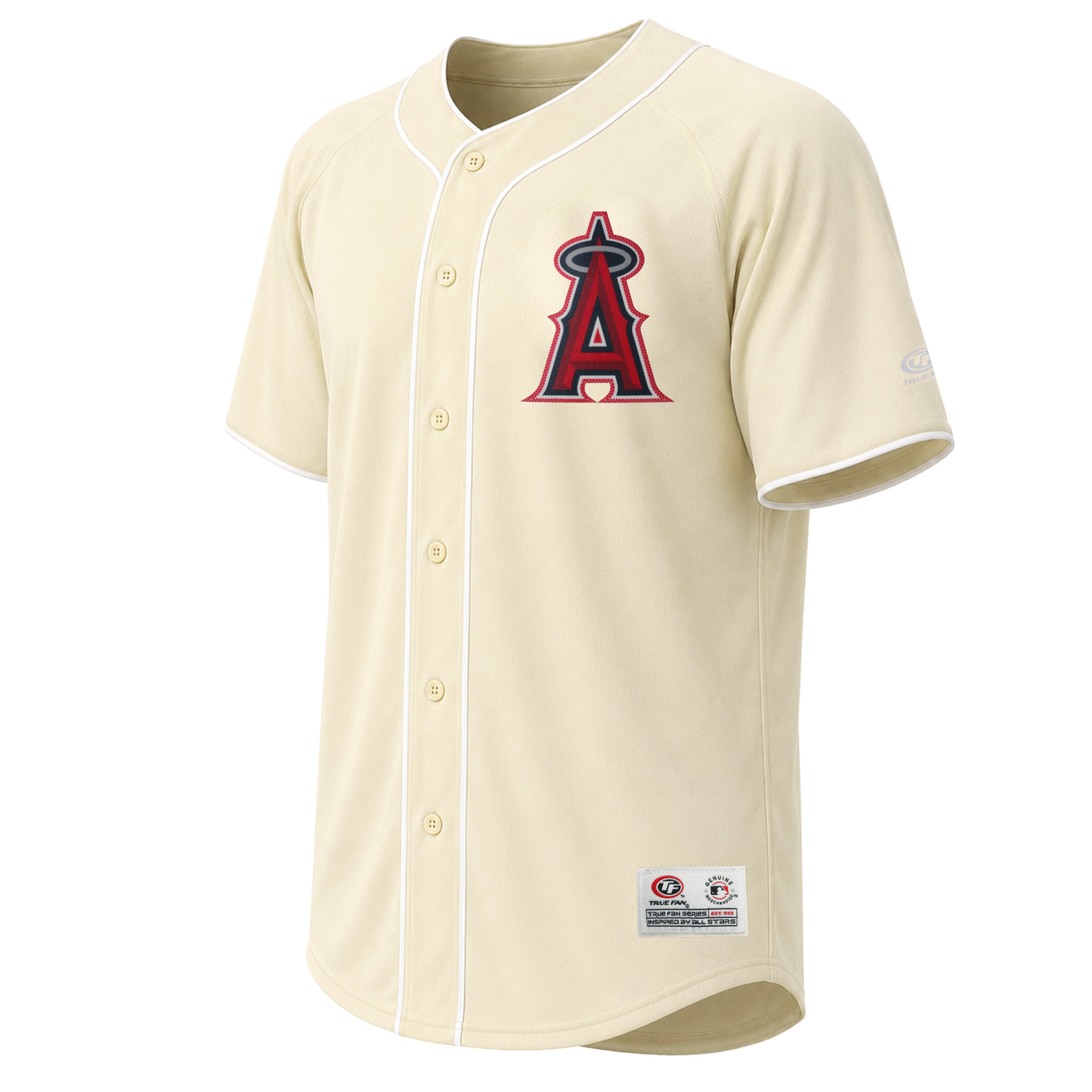 Men's Los Angeles Angels Stitches Cream Fashion Jersey - 3