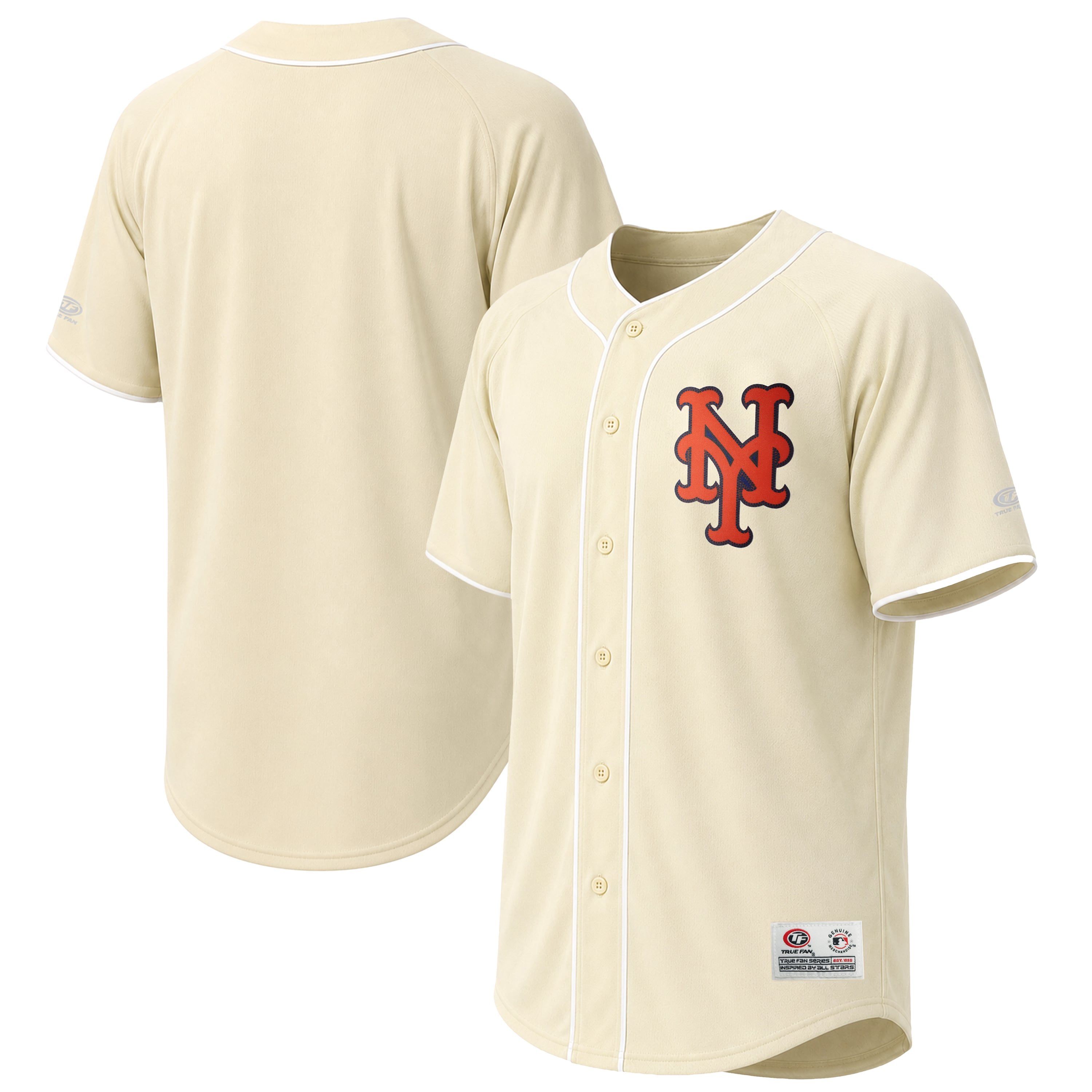 Men's New York Mets Stitches Cream Fashion Jersey - 2