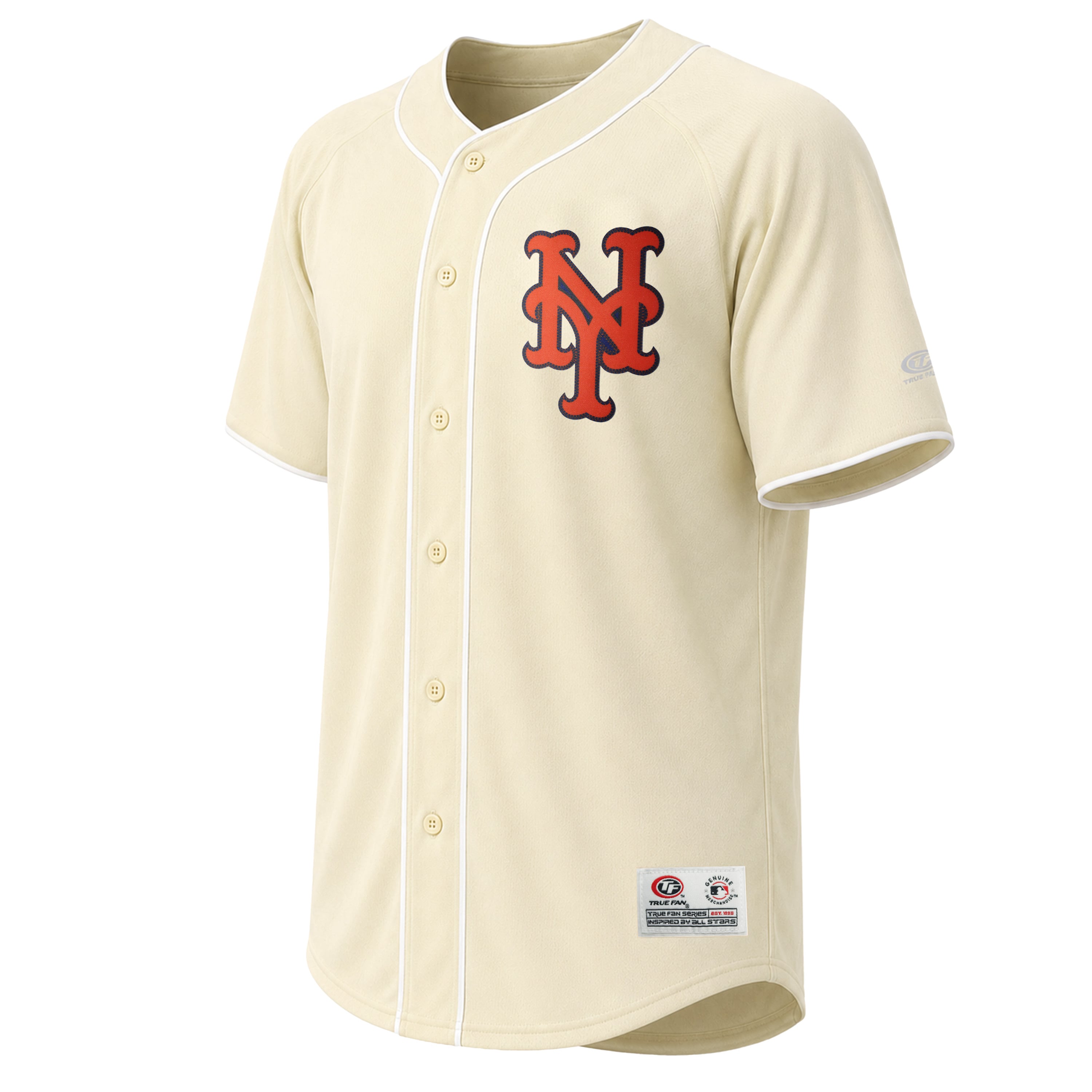 Men's New York Mets Stitches Cream Fashion Jersey - 3