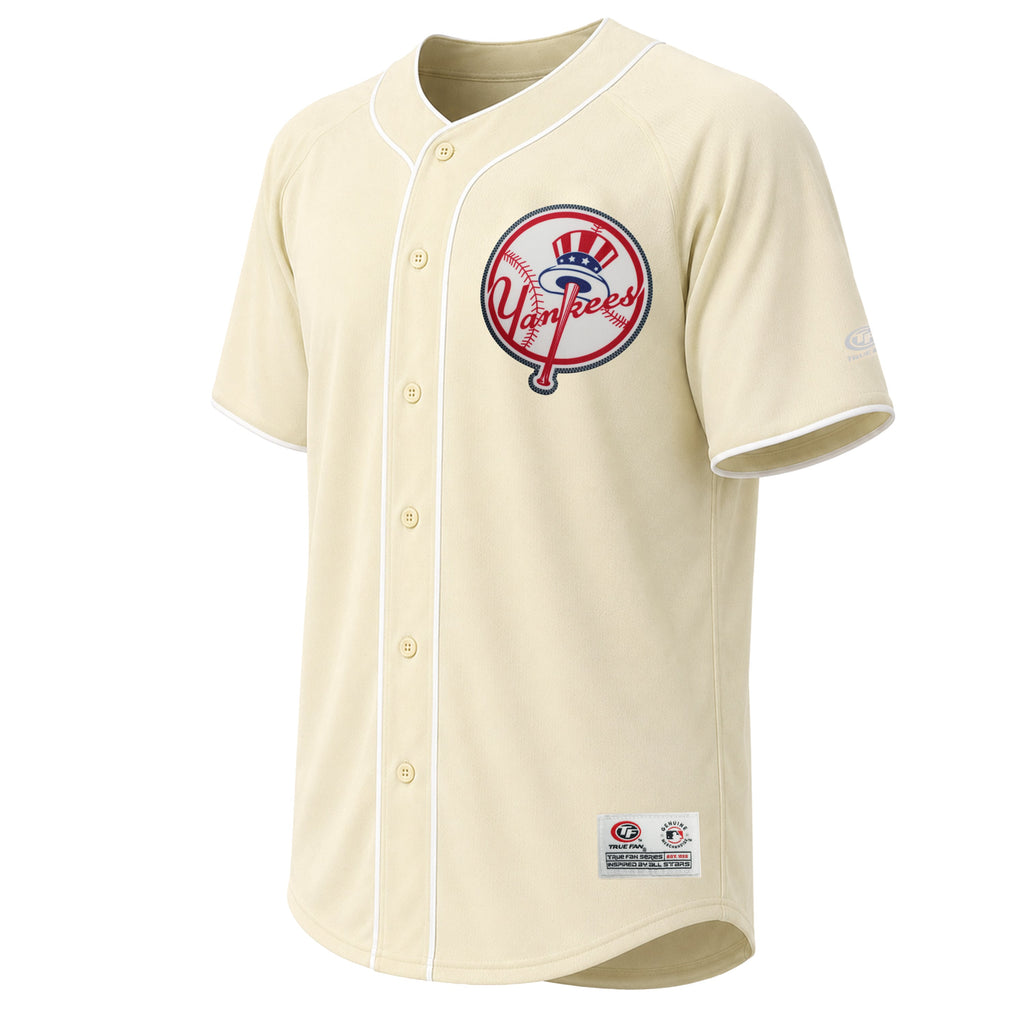 Men's New York Yankees Stitches Cream Fashion Jersey - 3