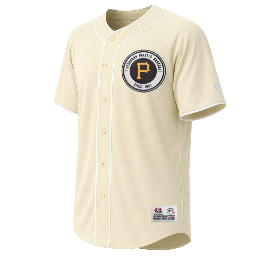 Men's Pittsburgh Pirates Stitches Cream Fashion Jersey - 3