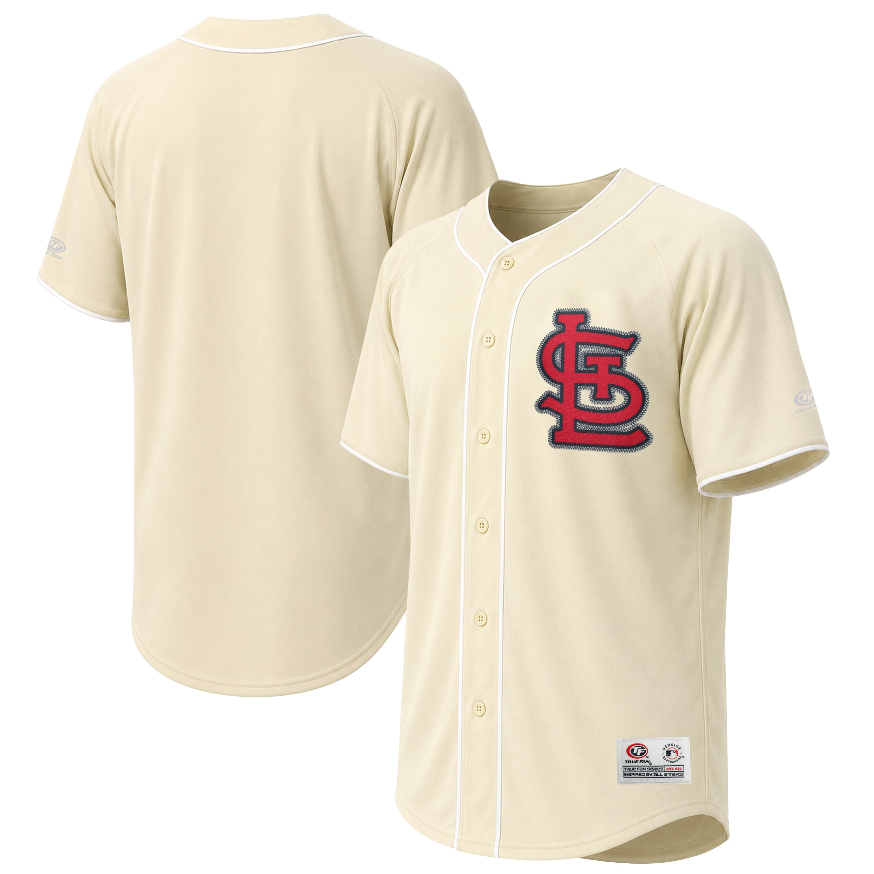 Men's St. Louis Cardinals Stitches Cream Fashion Jersey