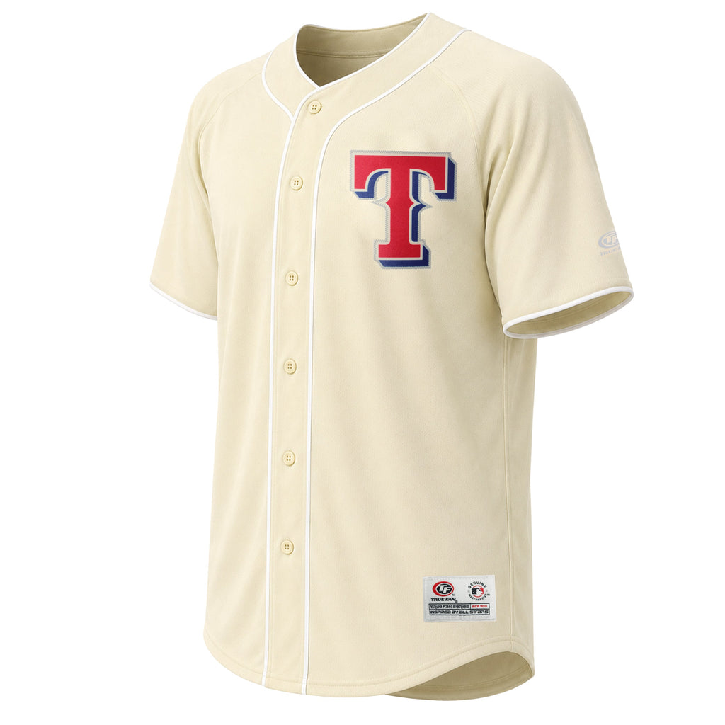 Men's Texas Rangers Stitches Cream Fashion Jersey - 3