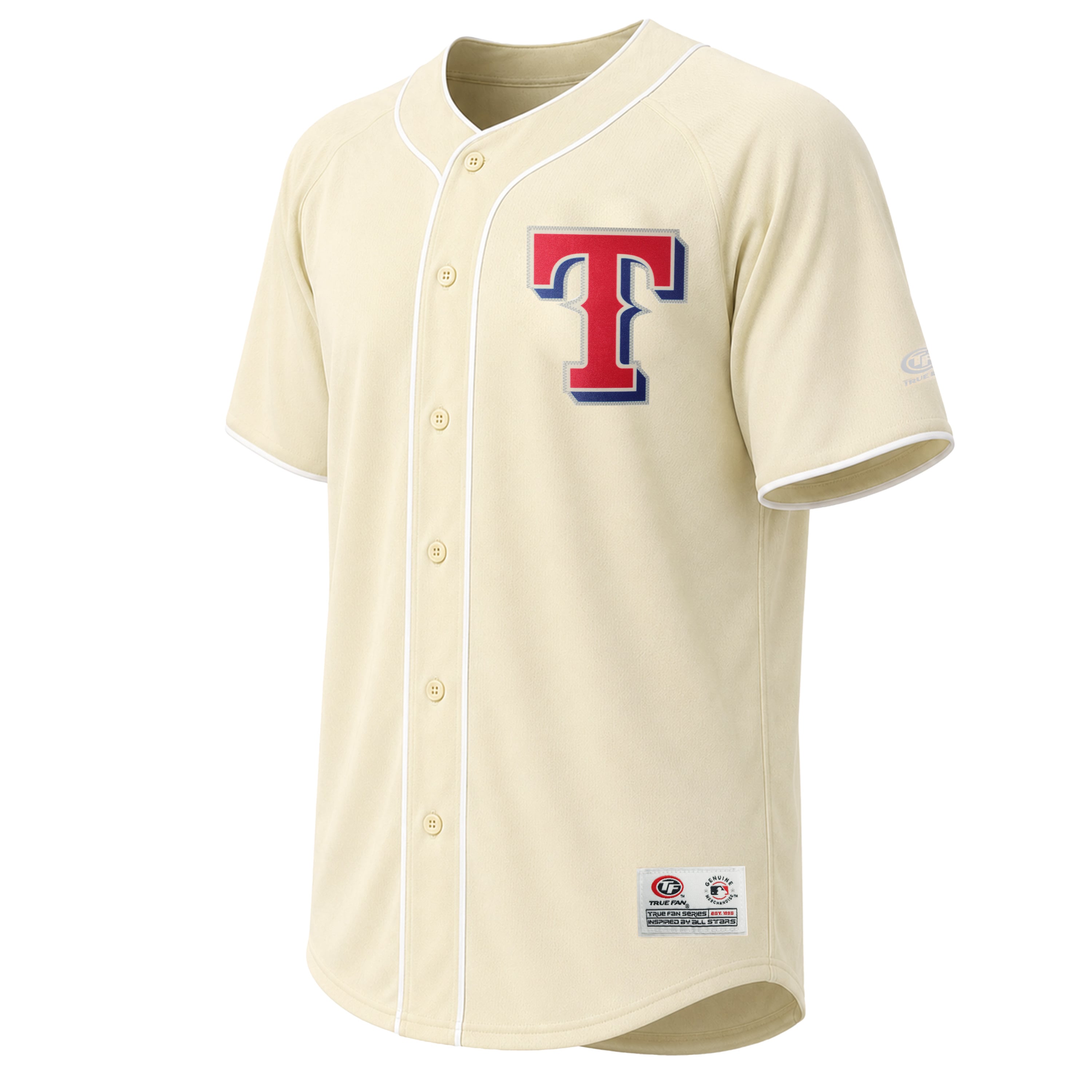 Men's Texas Rangers Stitches Cream Fashion Jersey - 3