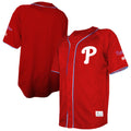 Men's Philadelphia Phillies Stitches Red Team Color Full-Button Fashion Jersey