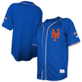 Men's New York Mets Stitches Royal Team Color Full-Button Fashion Jersey