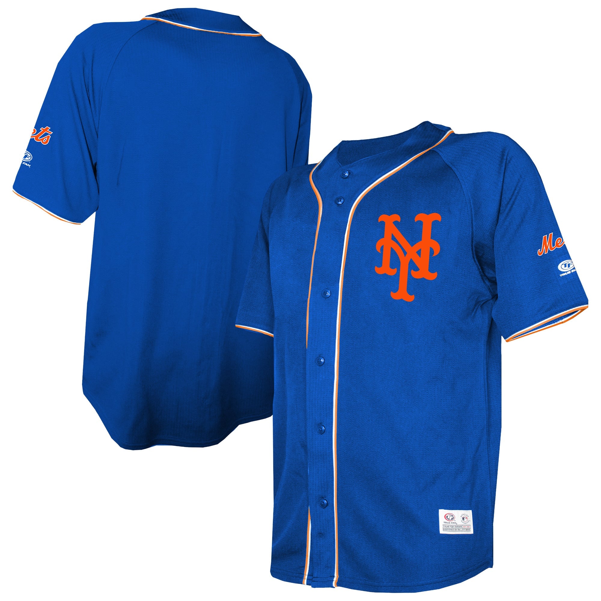 Men's New York Mets Stitches Royal Team Color Full-Button Fashion Jersey