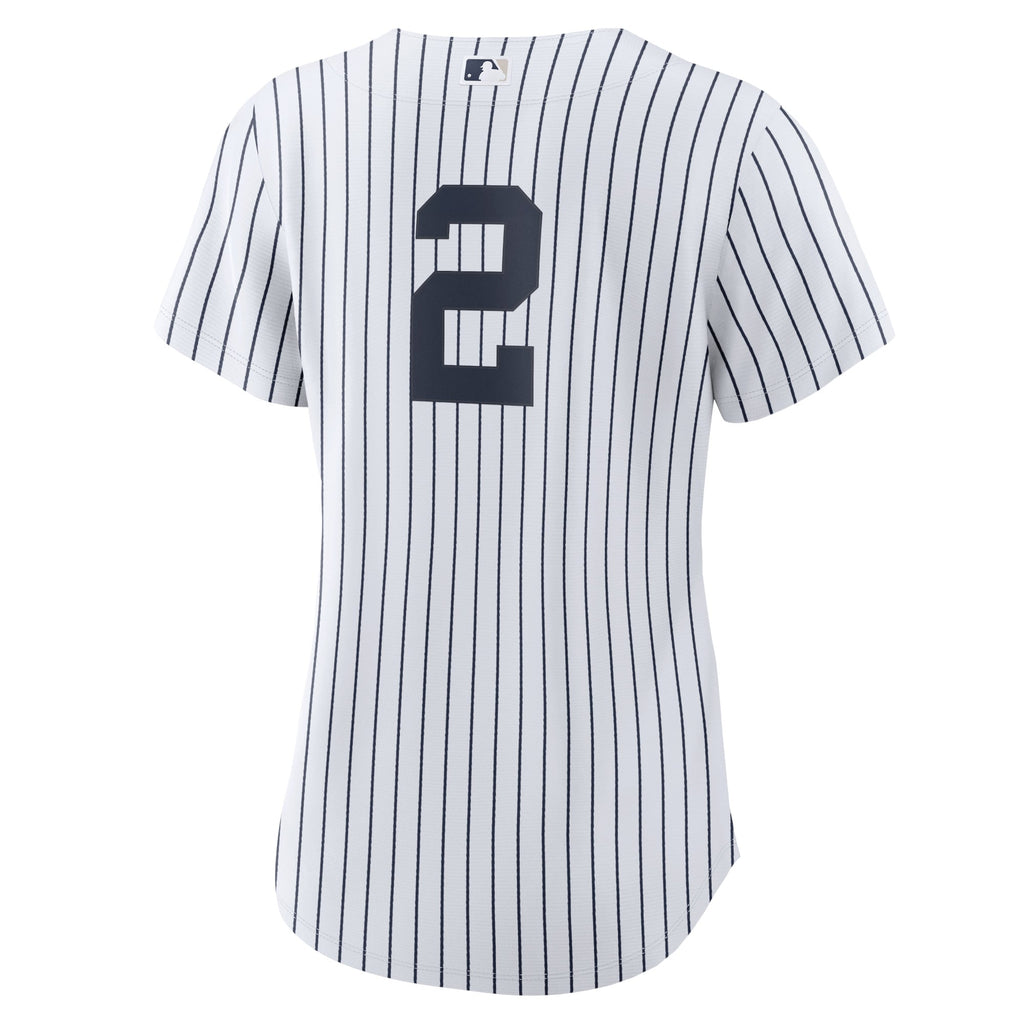 Women's New York Yankees Derek Jeter Nike White/Navy Home Replica Player Jersey - 4