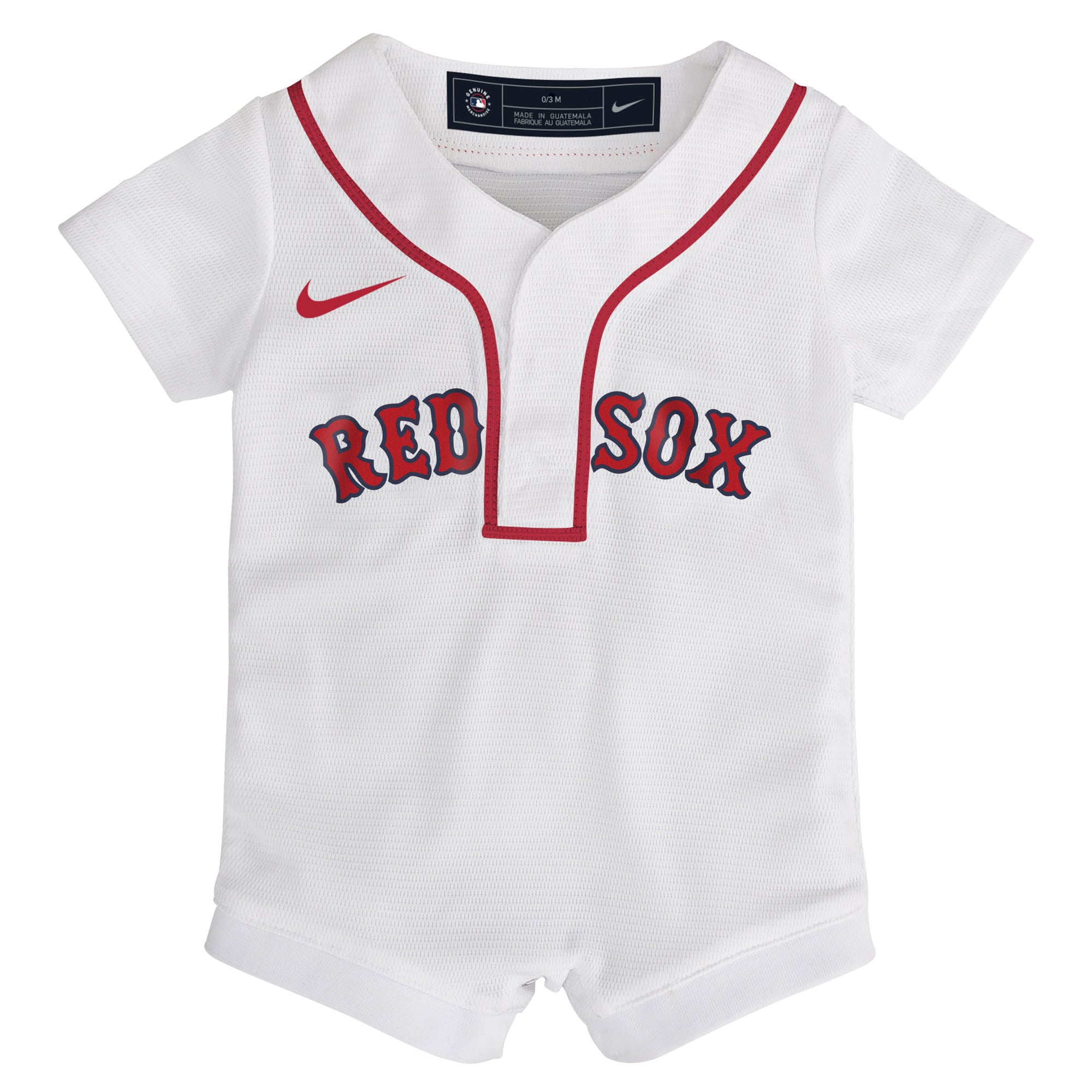 Newborn Boston Red Sox Nike White Home Replica Romper Jersey - 3