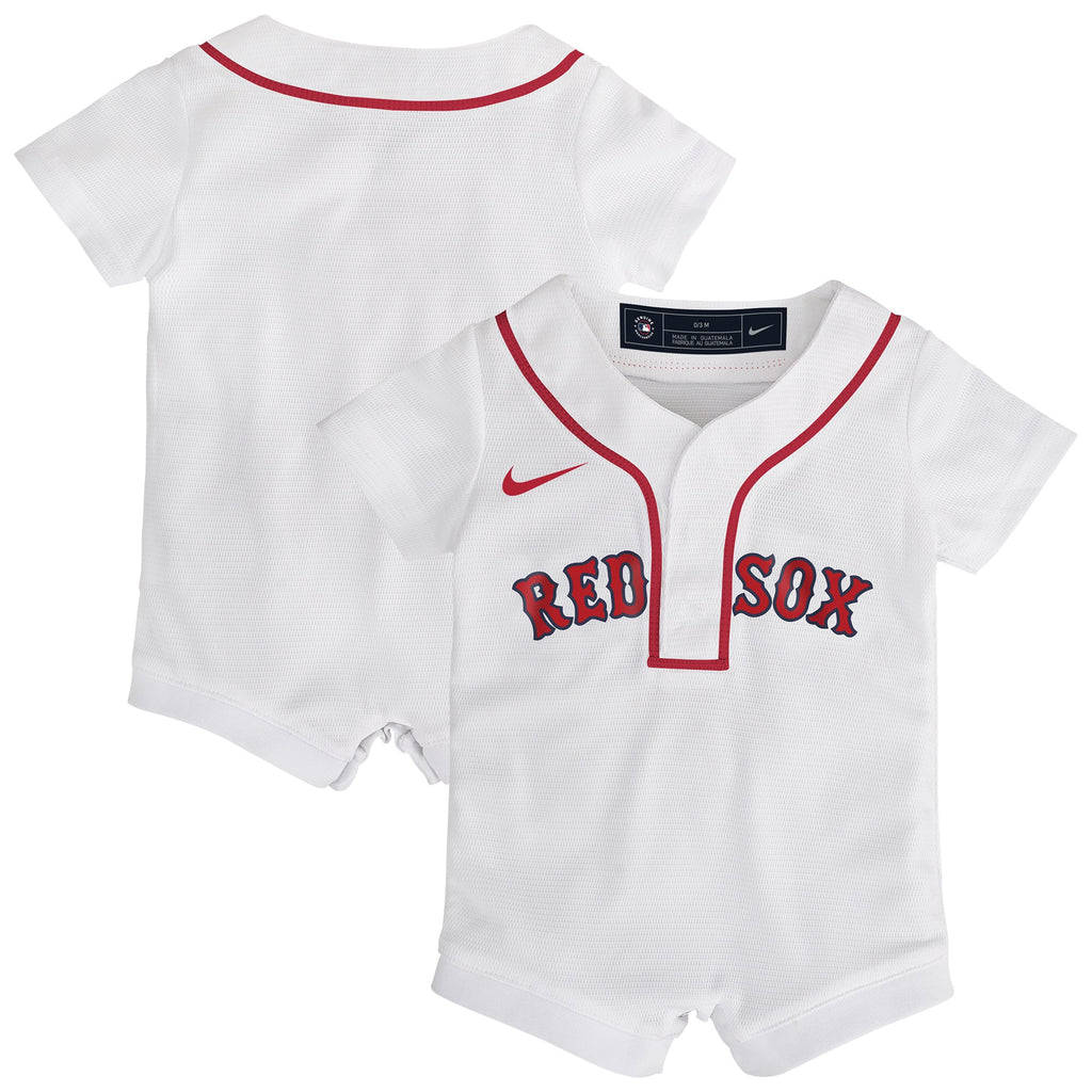 Newborn Boston Red Sox Nike White Home Replica Romper Jersey