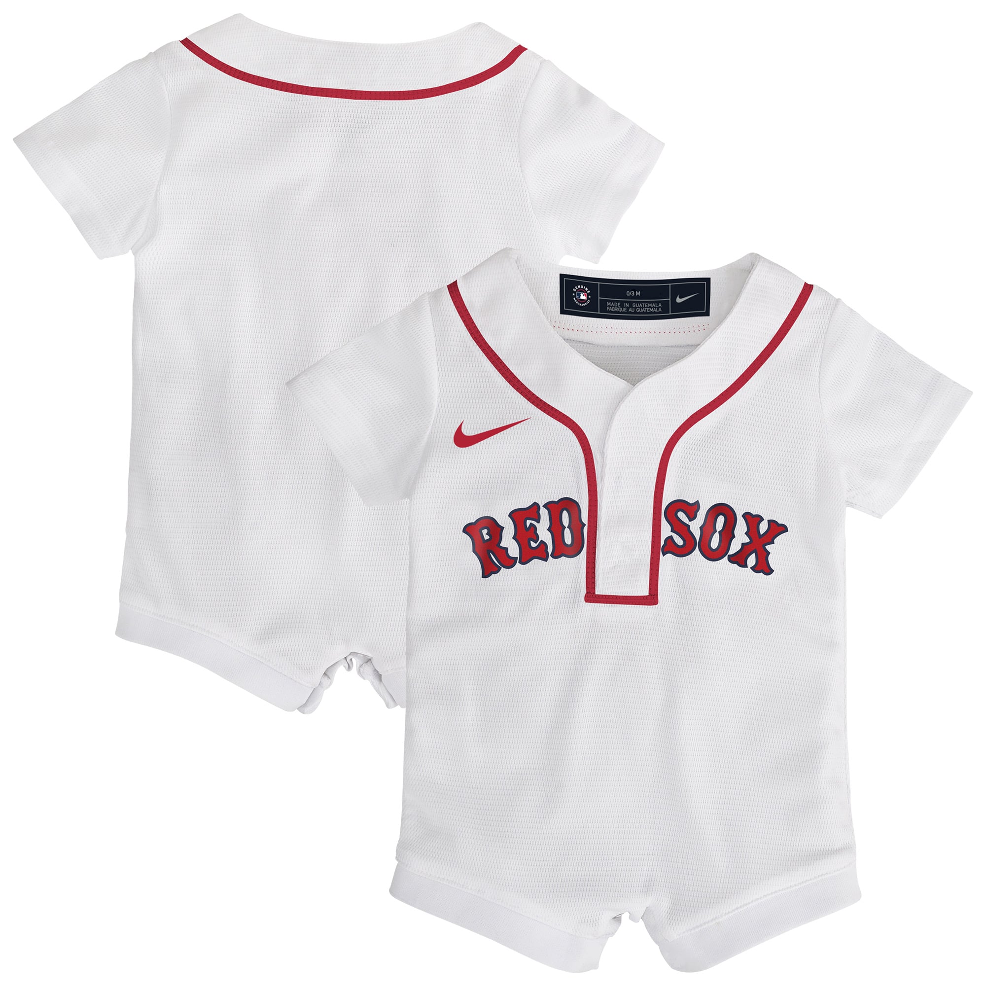 Newborn Boston Red Sox Nike White Home Replica Romper Jersey