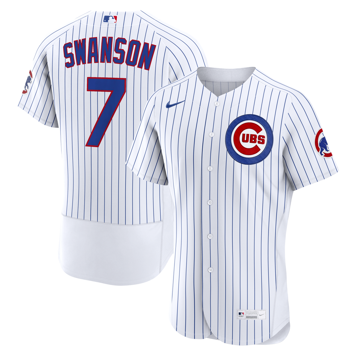 Men's Chicago Cubs Dansby Swanson Nike White Home Authentic Jersey - 2