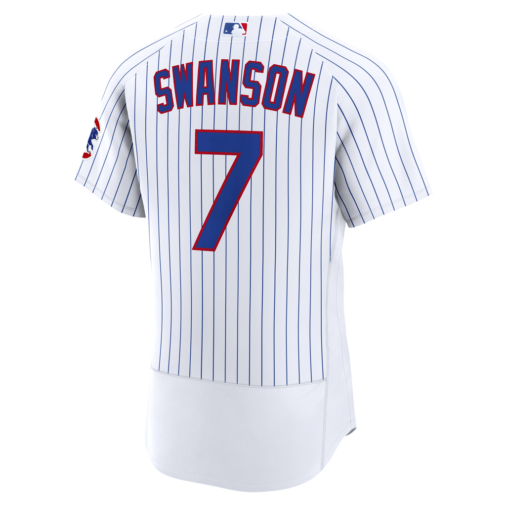 Men's Chicago Cubs Dansby Swanson Nike White Home Authentic Jersey - 4