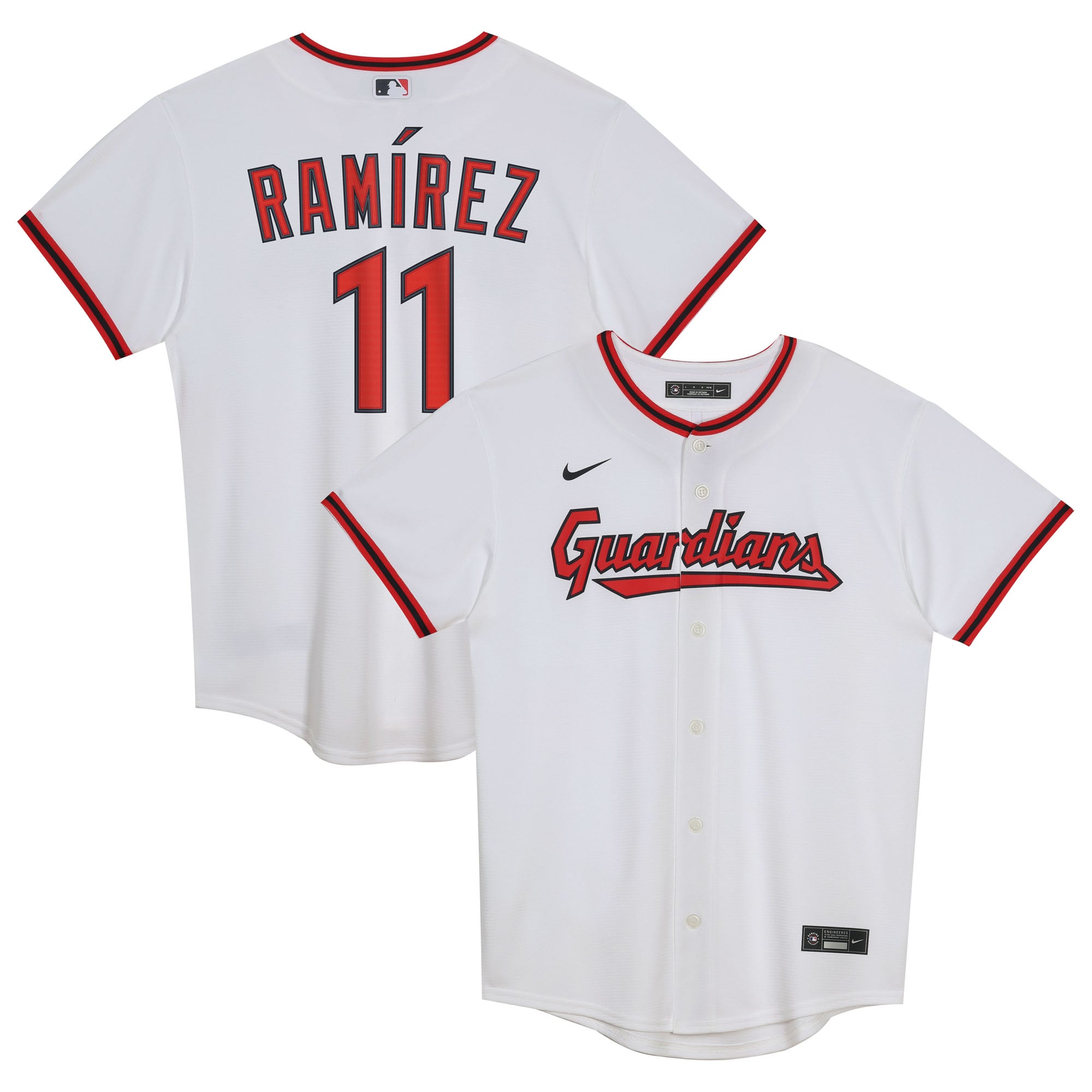Preschool Cleveland Guardians José Ramírez Nike White Home Player Jersey - 2