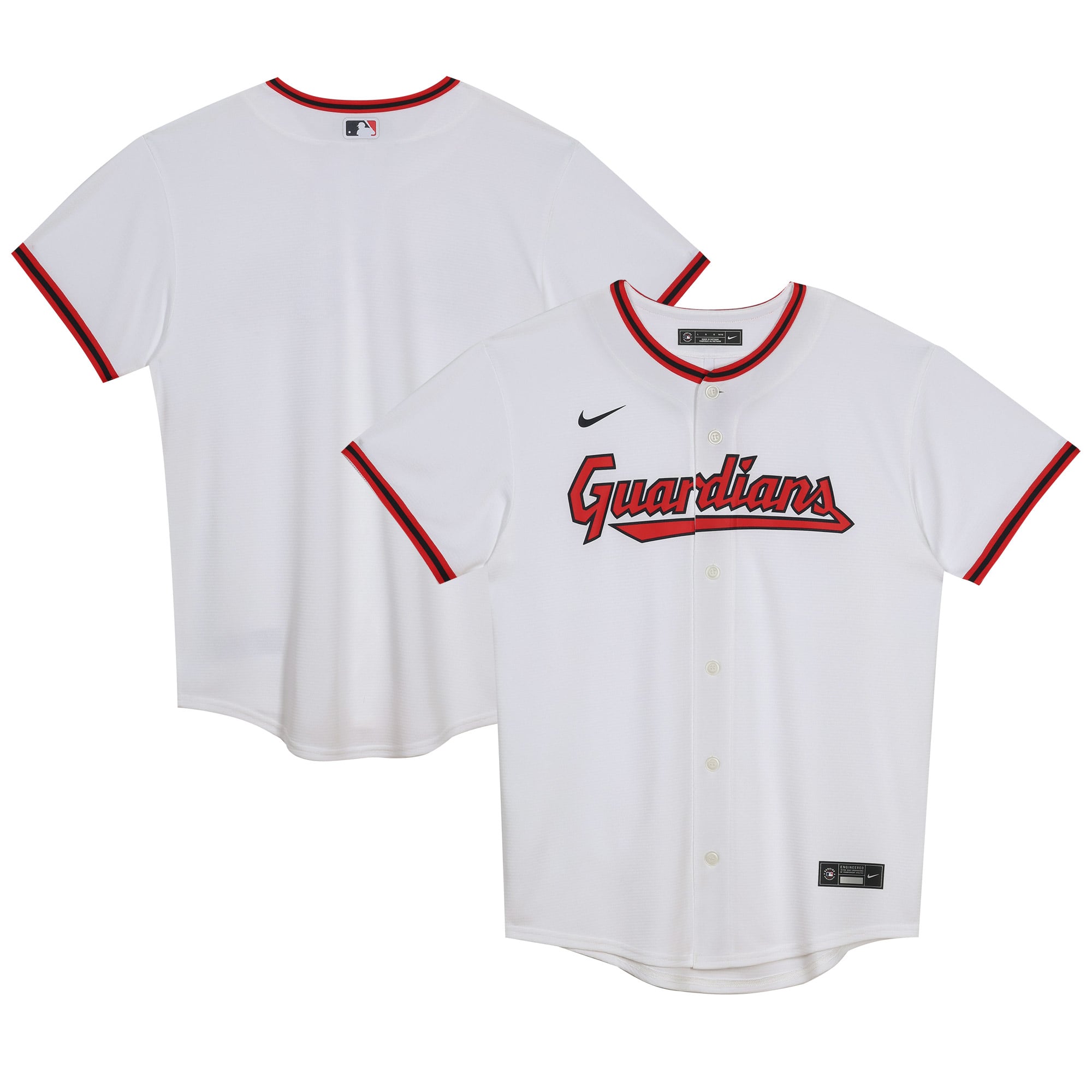 Preschool Cleveland Guardians White Home Blank Replica Jersey - 2