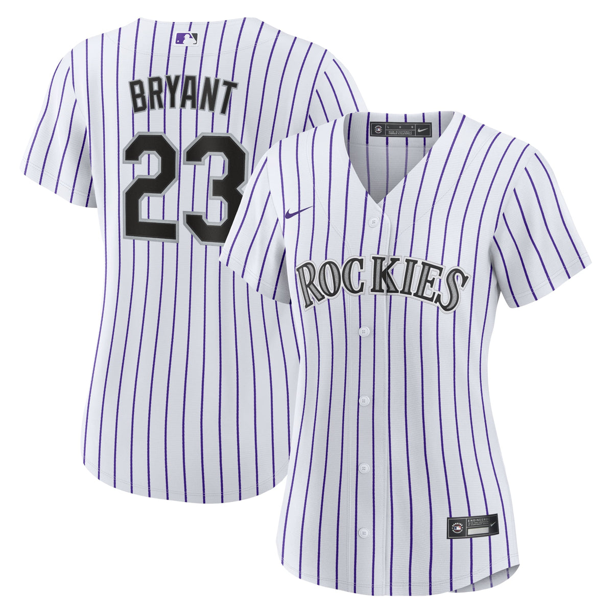 Women's Colorado Rockies Kris Bryant Nike White/Purple Replica Player Jersey - 2
