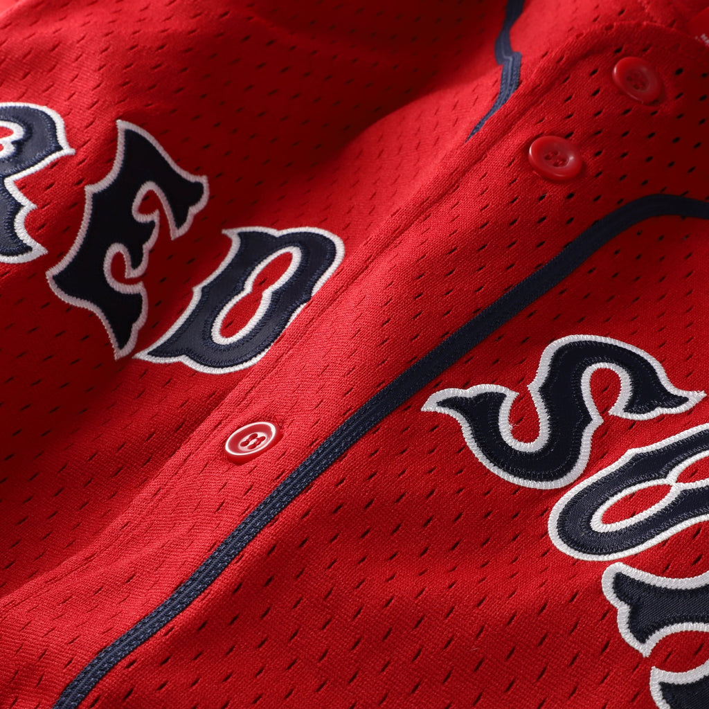 Toddler Boston Red Sox David Ortiz Mitchell & Ness Red Cooperstown Collection Mesh Batting Practice Jersey - 5