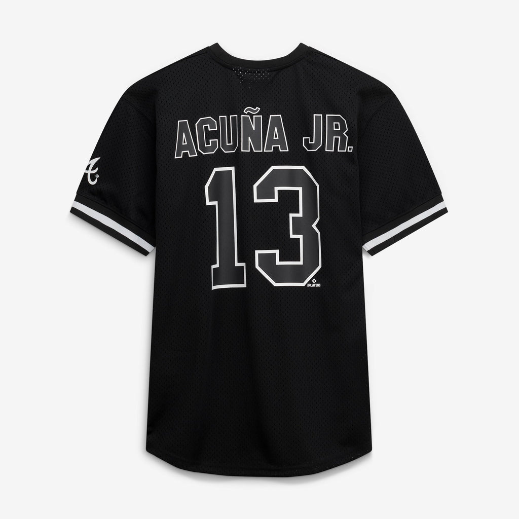 Men's Atlanta Braves Ronald Acuña Jr. Fanatics Black/White Big & Tall Heavyweight Mesh Jersey - 4