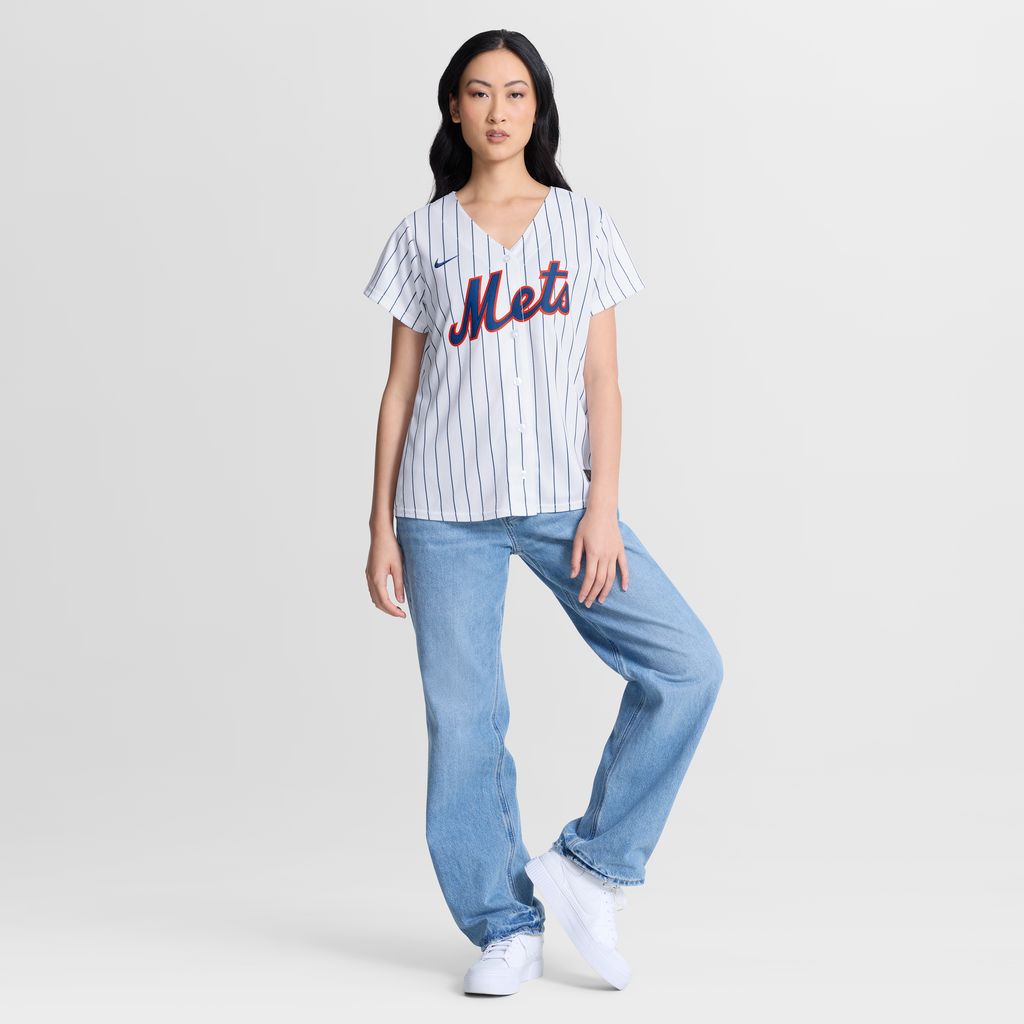 Women's New York Mets AJ Ewing Nike White Home Replica Jersey - 3