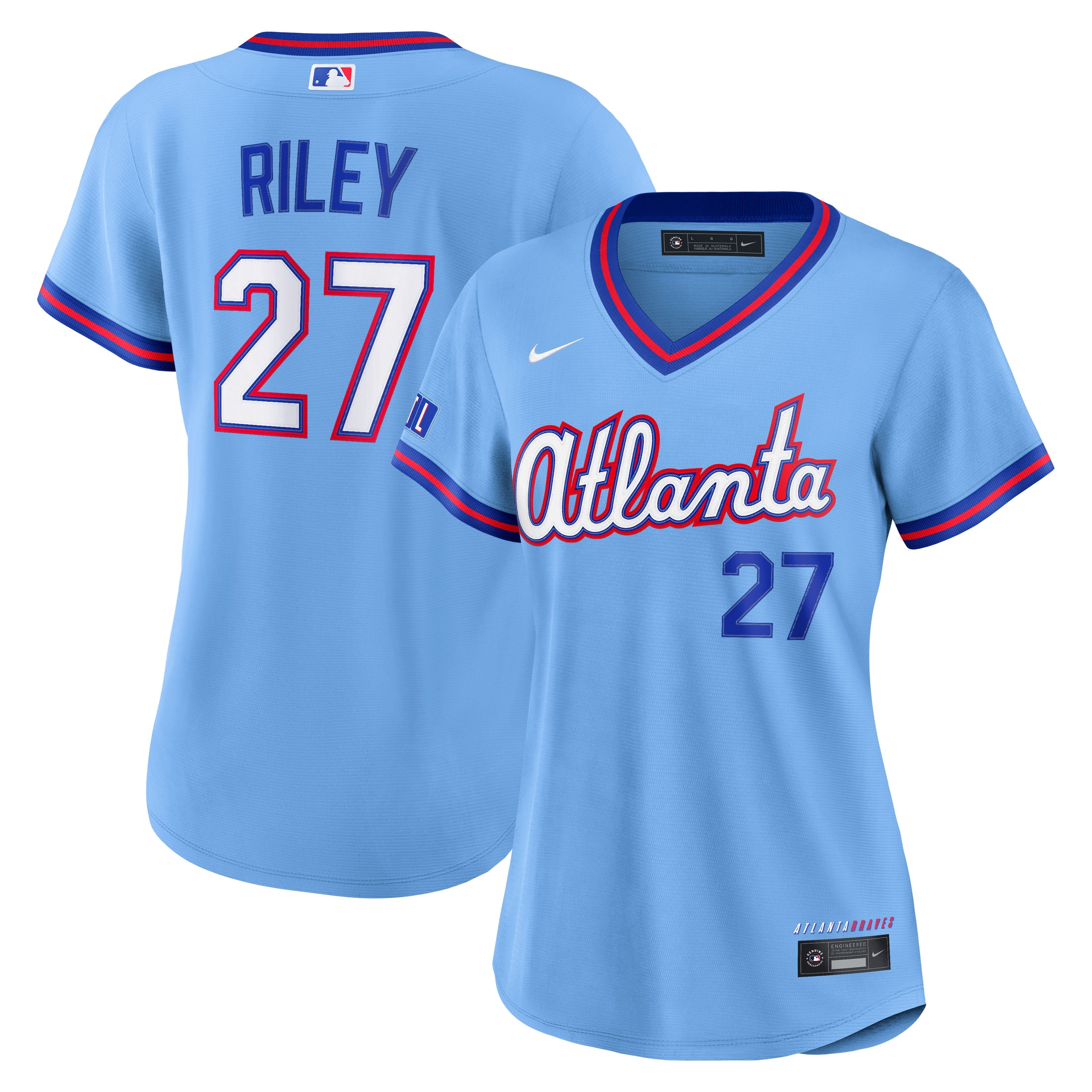 Women's Atlanta Braves Austin Riley Nike Powder Blue 2026 City Connect Stadium Jersey - 2