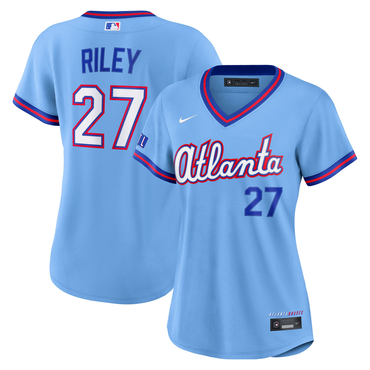 Women's Atlanta Braves Austin Riley Nike Powder Blue 2026 City Connect Stadium Jersey